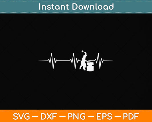 Heartbeat Blacksmithing Svg Png Dxf Digital Cutting File