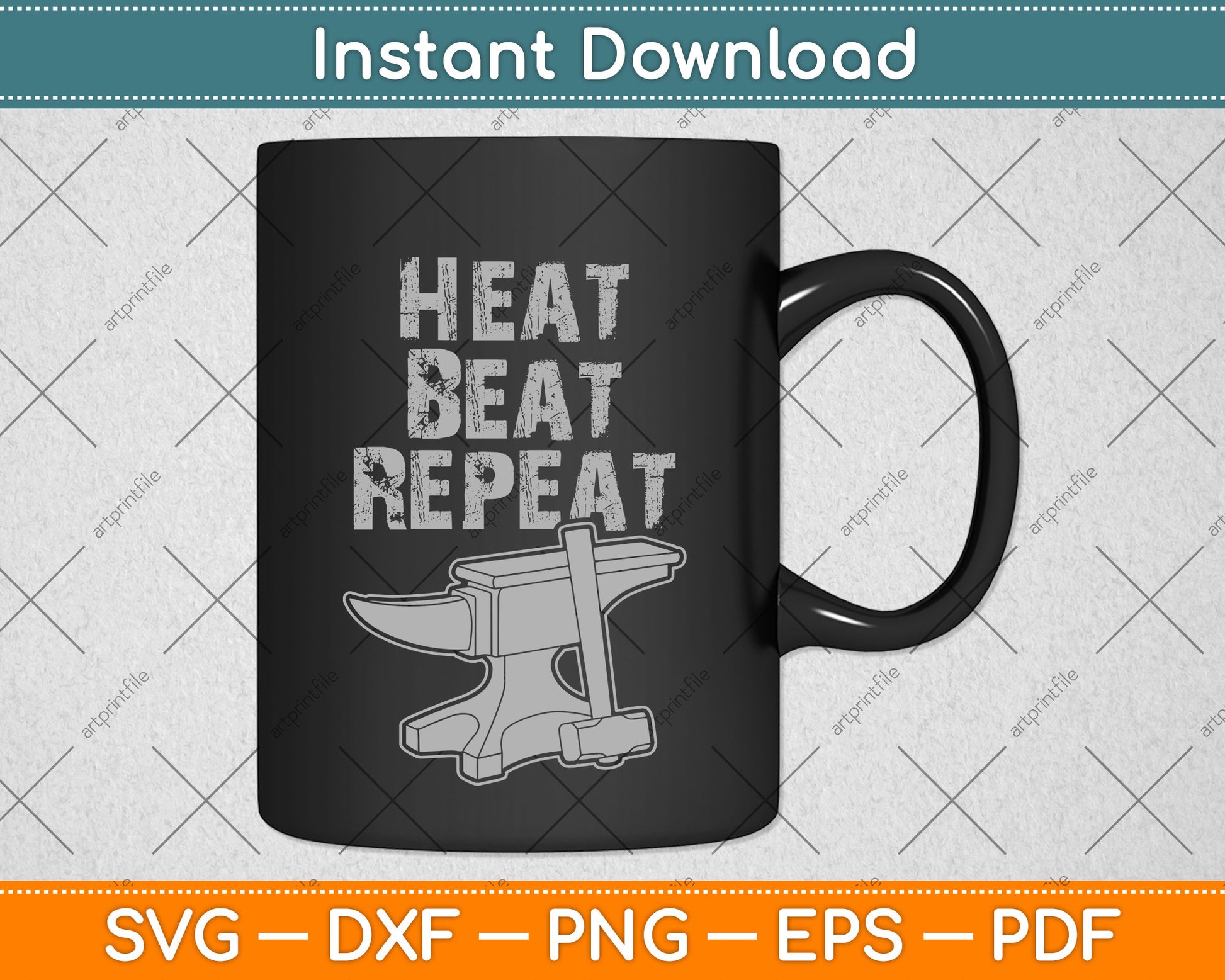Heat Beat Repeat Blacksmith Svg Png Dxf Digital Cutting File