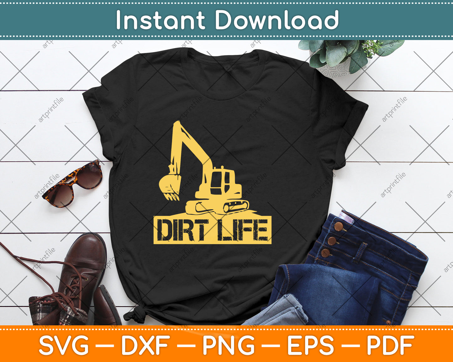 Heavy Equipment Operator Dirt Life Svg Png Dxf Digital Cutting File