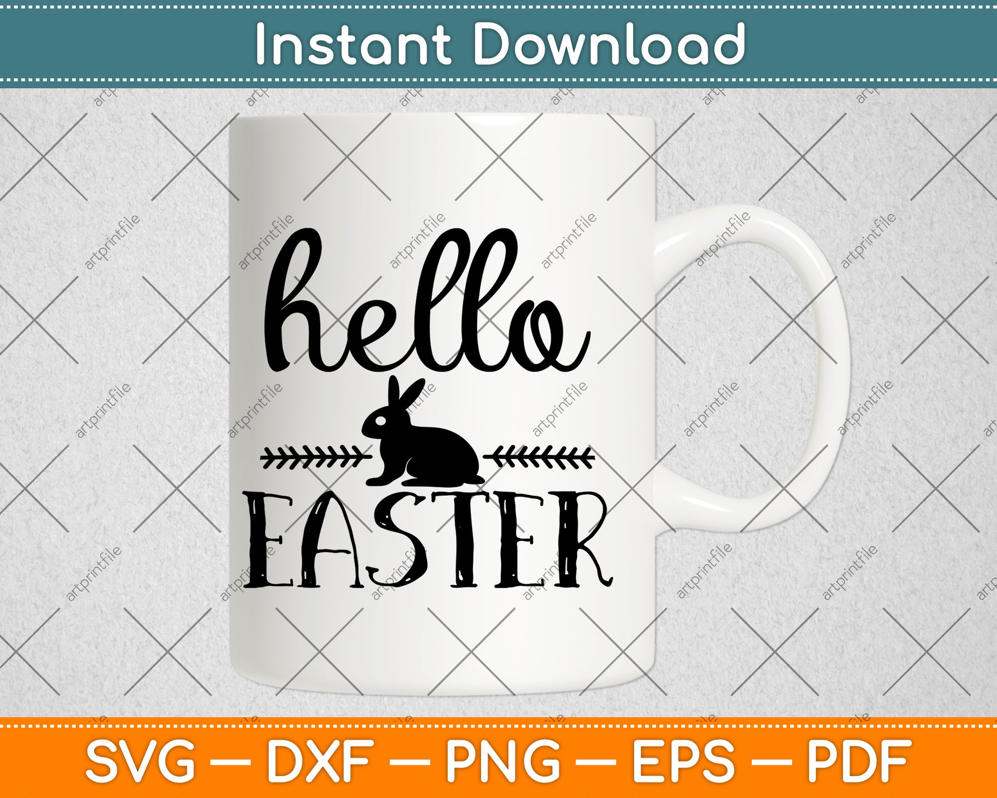 Hello Easter Svg Png Dxf Digital Cutting File