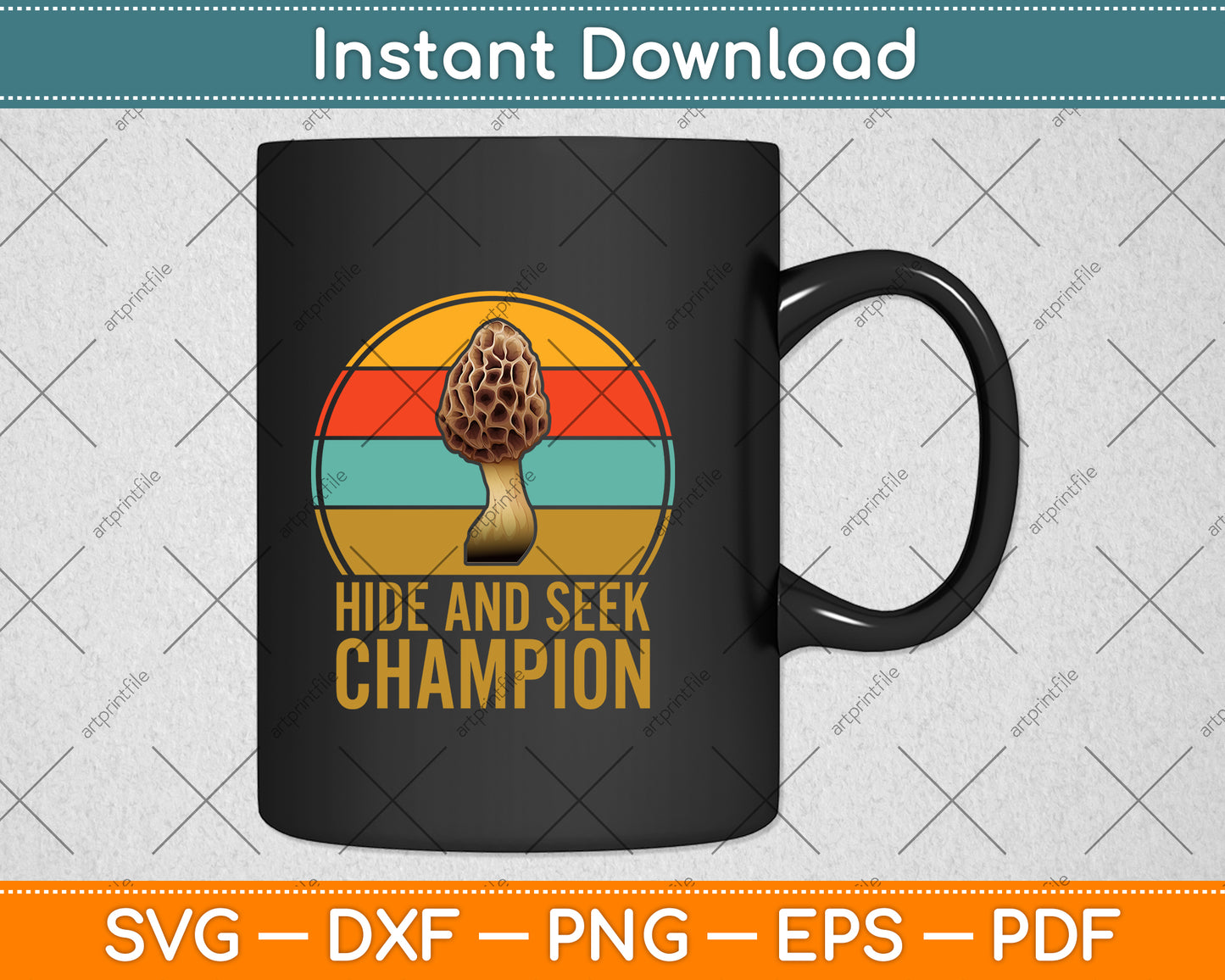 Hide And Seek Champion Vintage Morel Hunting Mushroom Svg Png Dxf Cutting File
