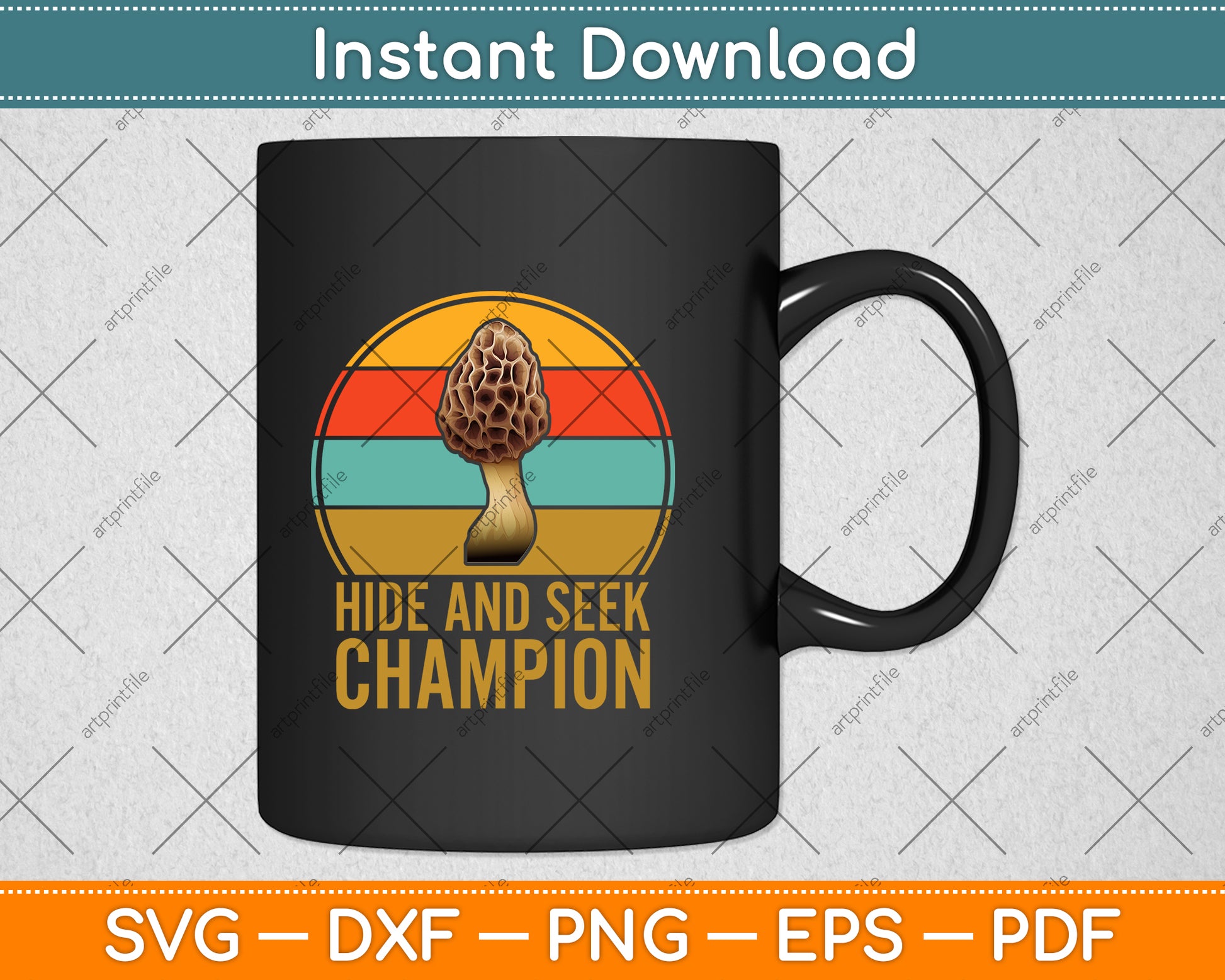 Hide And Seek Champion Vintage Morel Hunting Mushroom Svg Png Dxf Cutting File