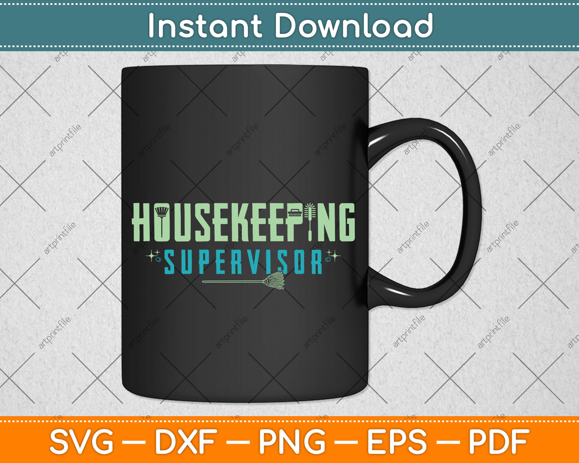 Housekeeping Supervisor House Cleaner Svg Png Dxf Digital Cutting File