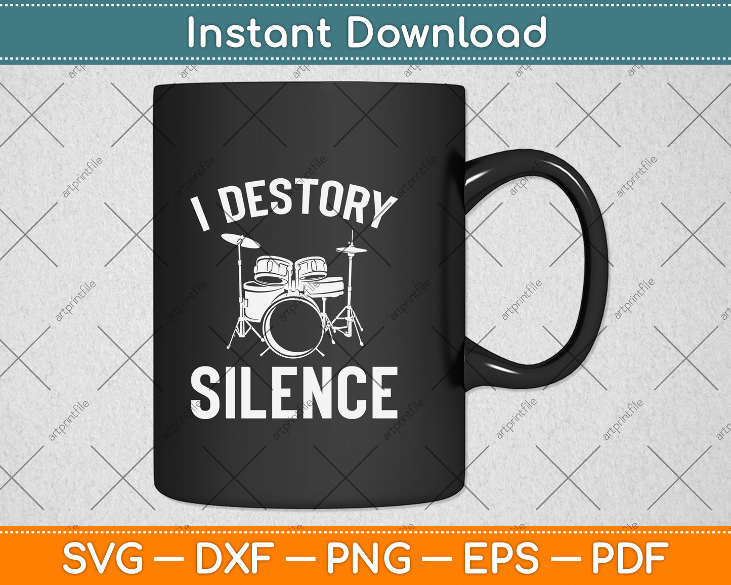 I Destroy Silence - Trombonist Trombone Player Svg Png Dxf Digital Cutting File