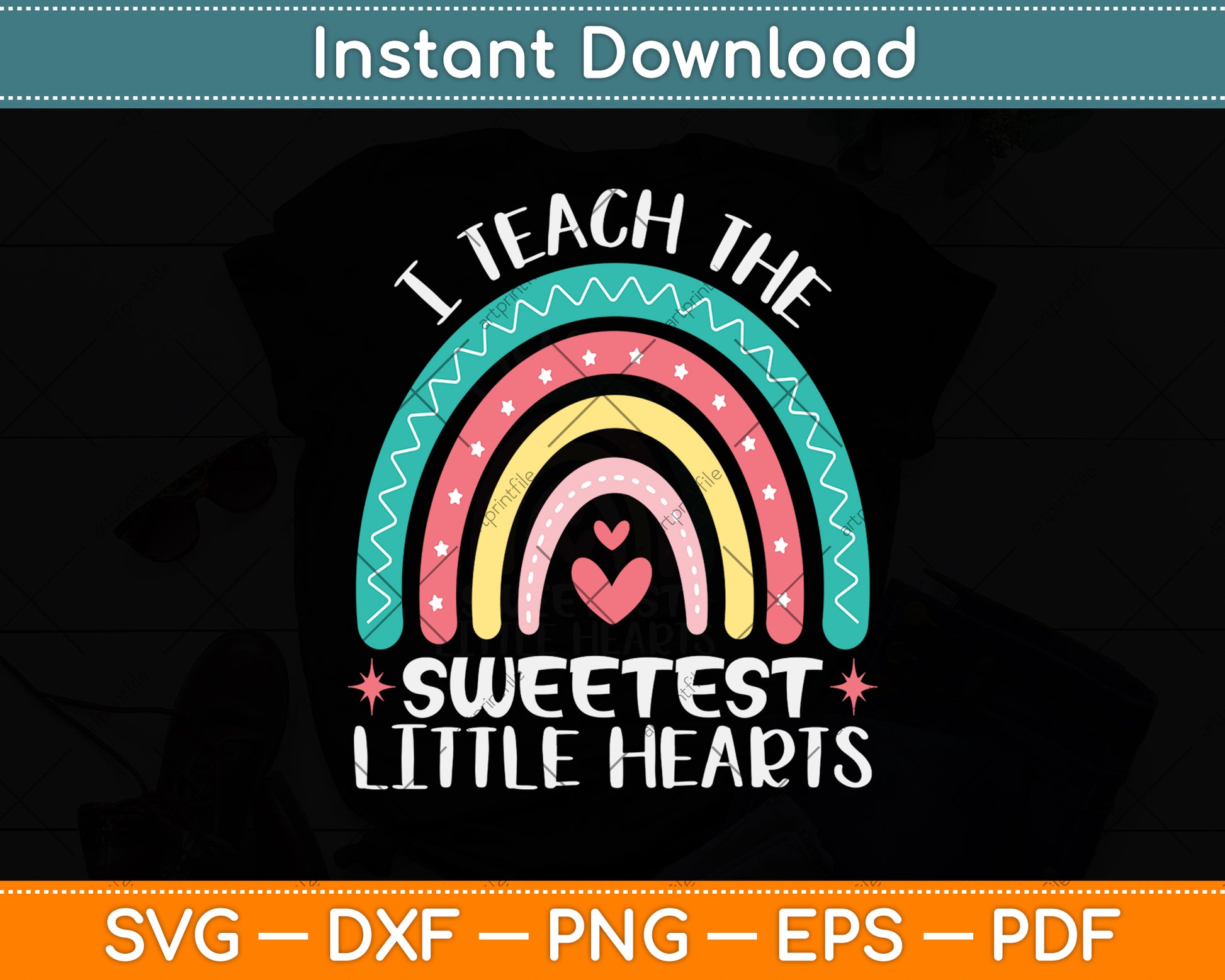 I Teach The Sweetest Little Hearts Valentine's Day Svg Png Dxf Digital Cutting File