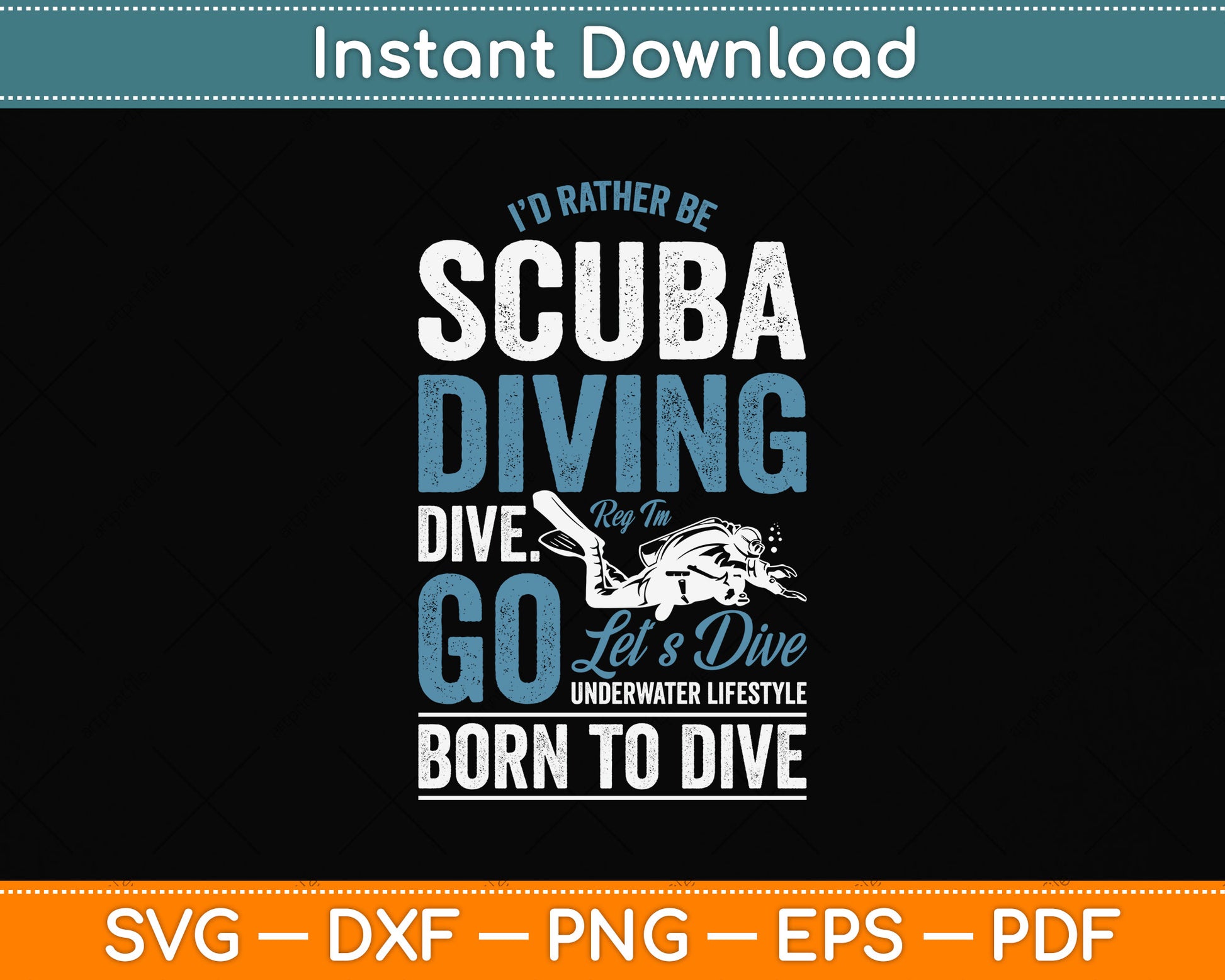 I’d Rather Be Scuba Diving Dive Svg Png Dxf Digital Cutting File