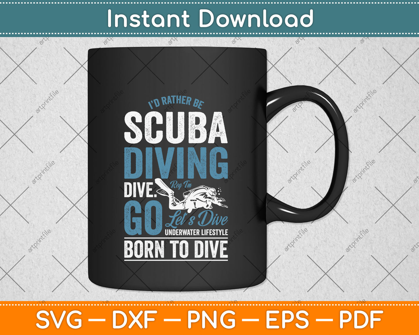I’d Rather Be Scuba Diving Dive Svg Png Dxf Digital Cutting File