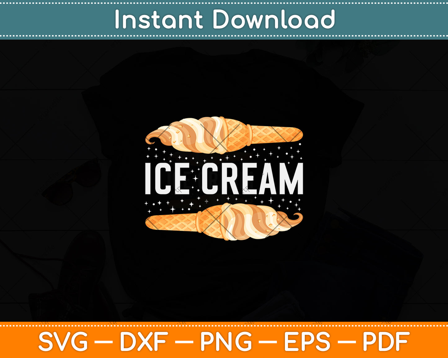 Ice Cream Birthday Svg Png Dxf Digital Cutting File