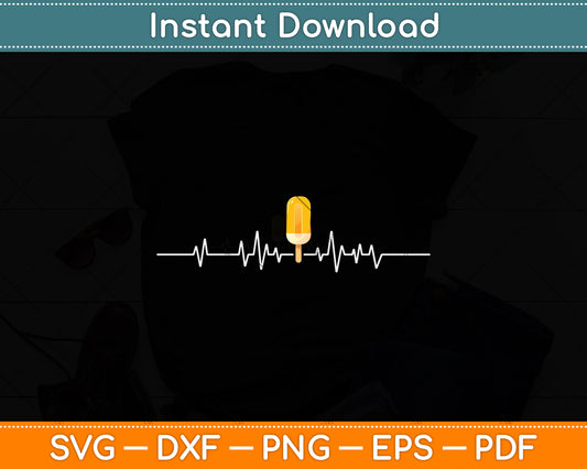 Ice Cream Heartbeat Svg Png Dxf Digital Cutting File