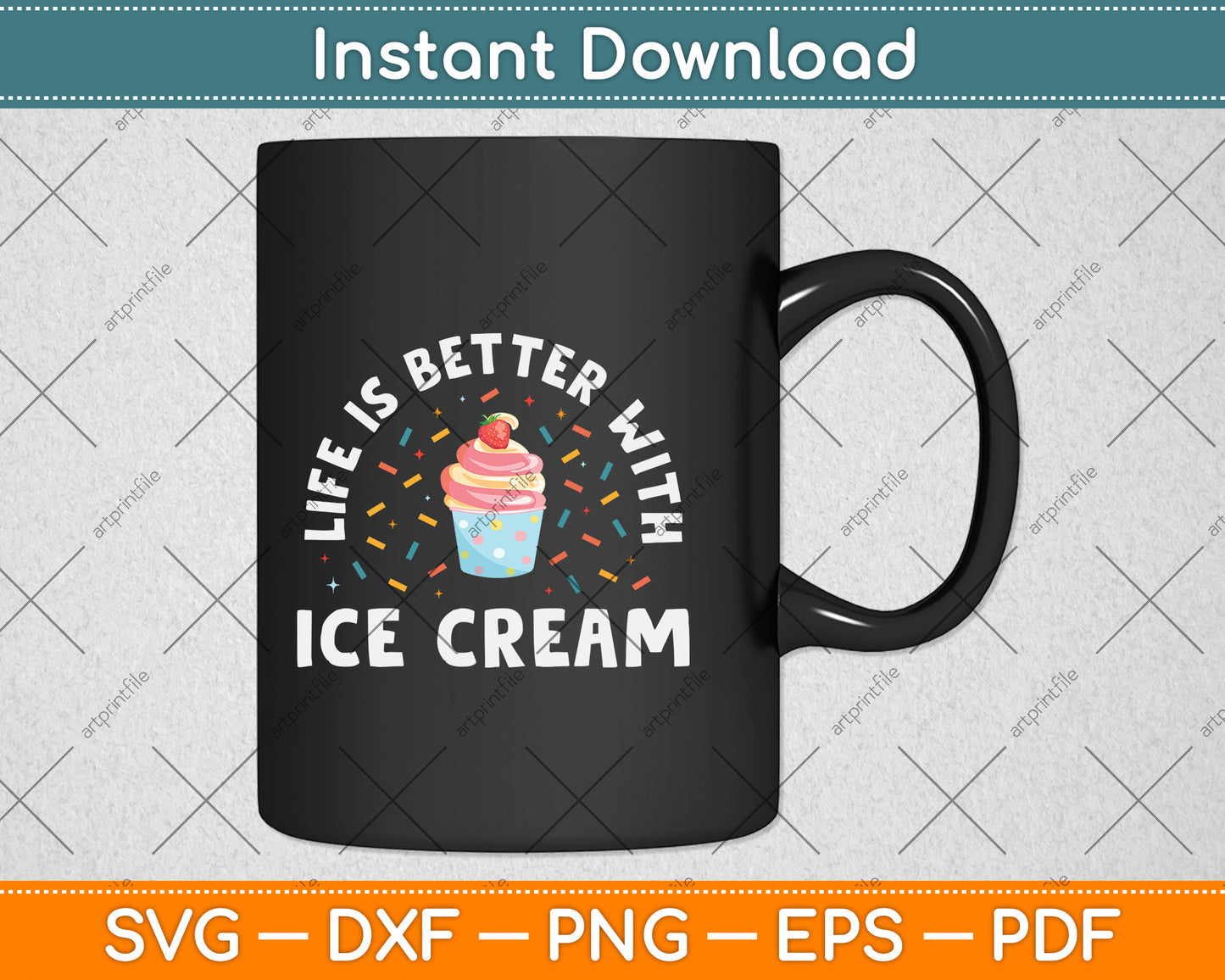 Ice Cream Lover Ice Cream Makes Life Better Svg Png Dxf Digital Cutting File