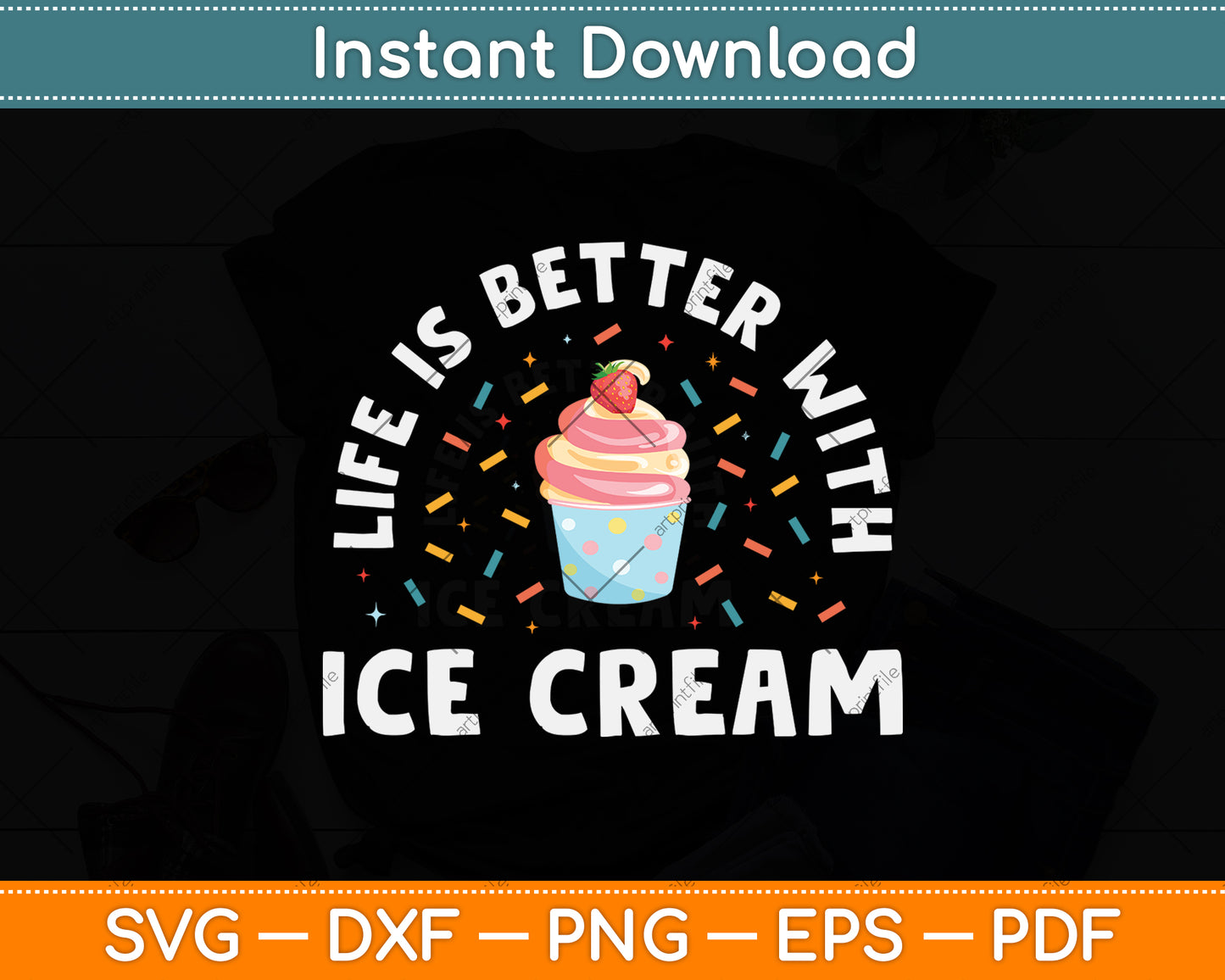 Ice Cream Lover Ice Cream Makes Life Better Svg Png Dxf Digital Cutting File