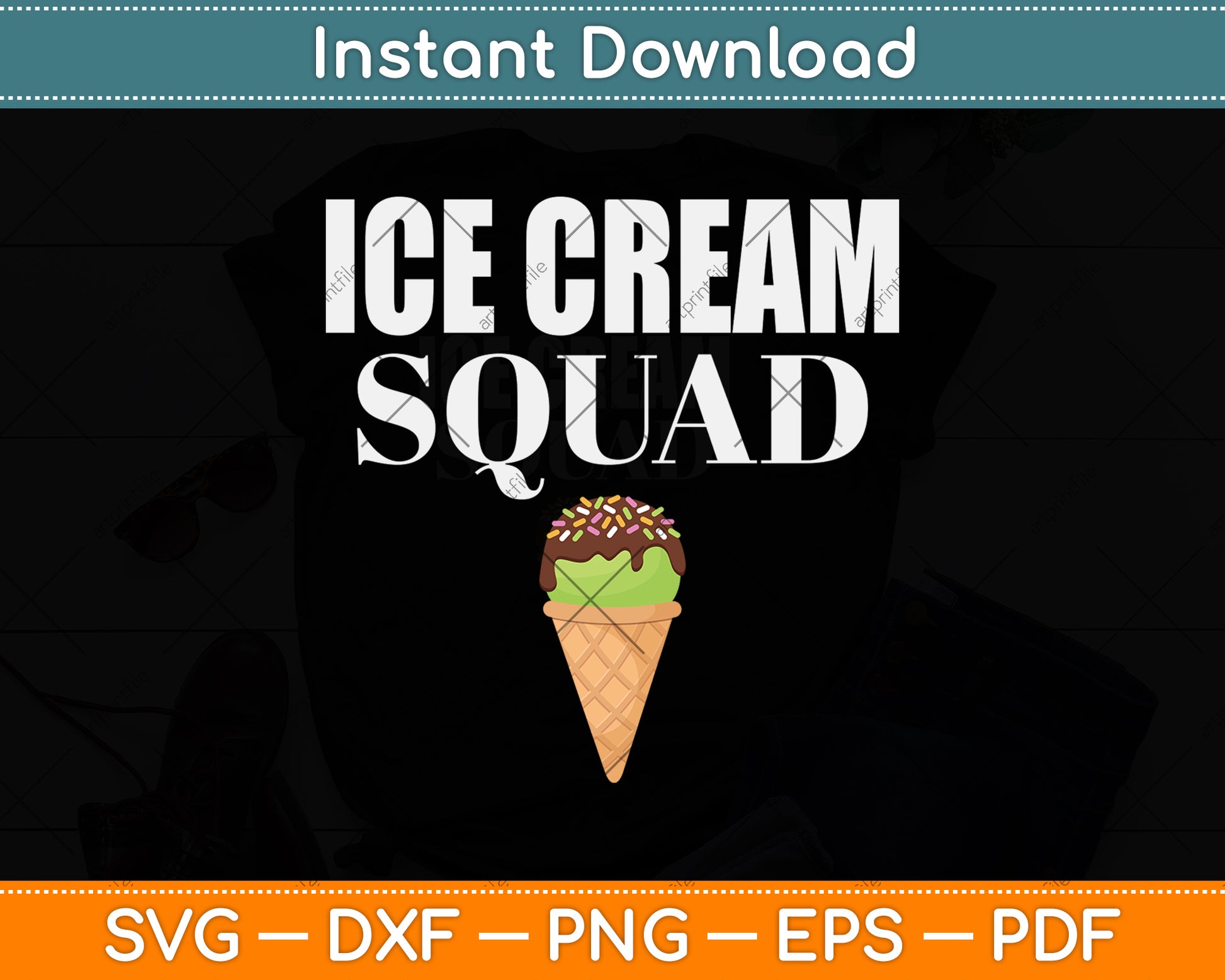 Ice Cream Squad Funny Quotes Svg Png Dxf Digital Cutting File