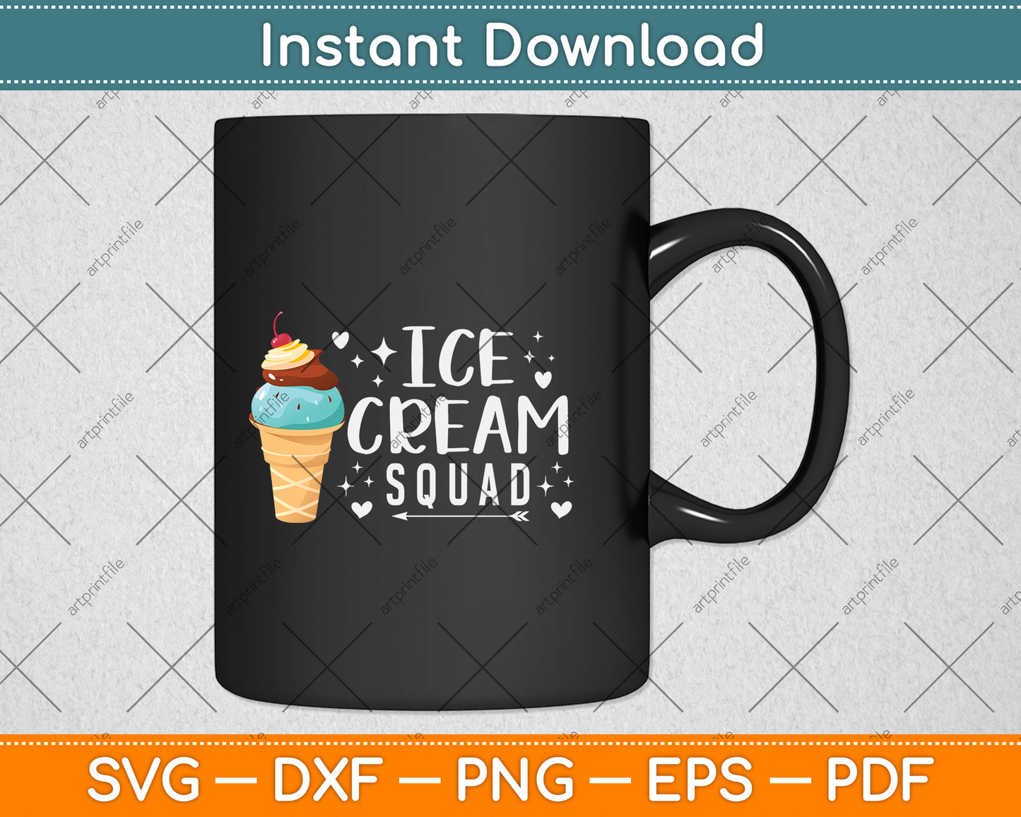 Ice Cream Squad Svg Png Dxf Digital Cutting File