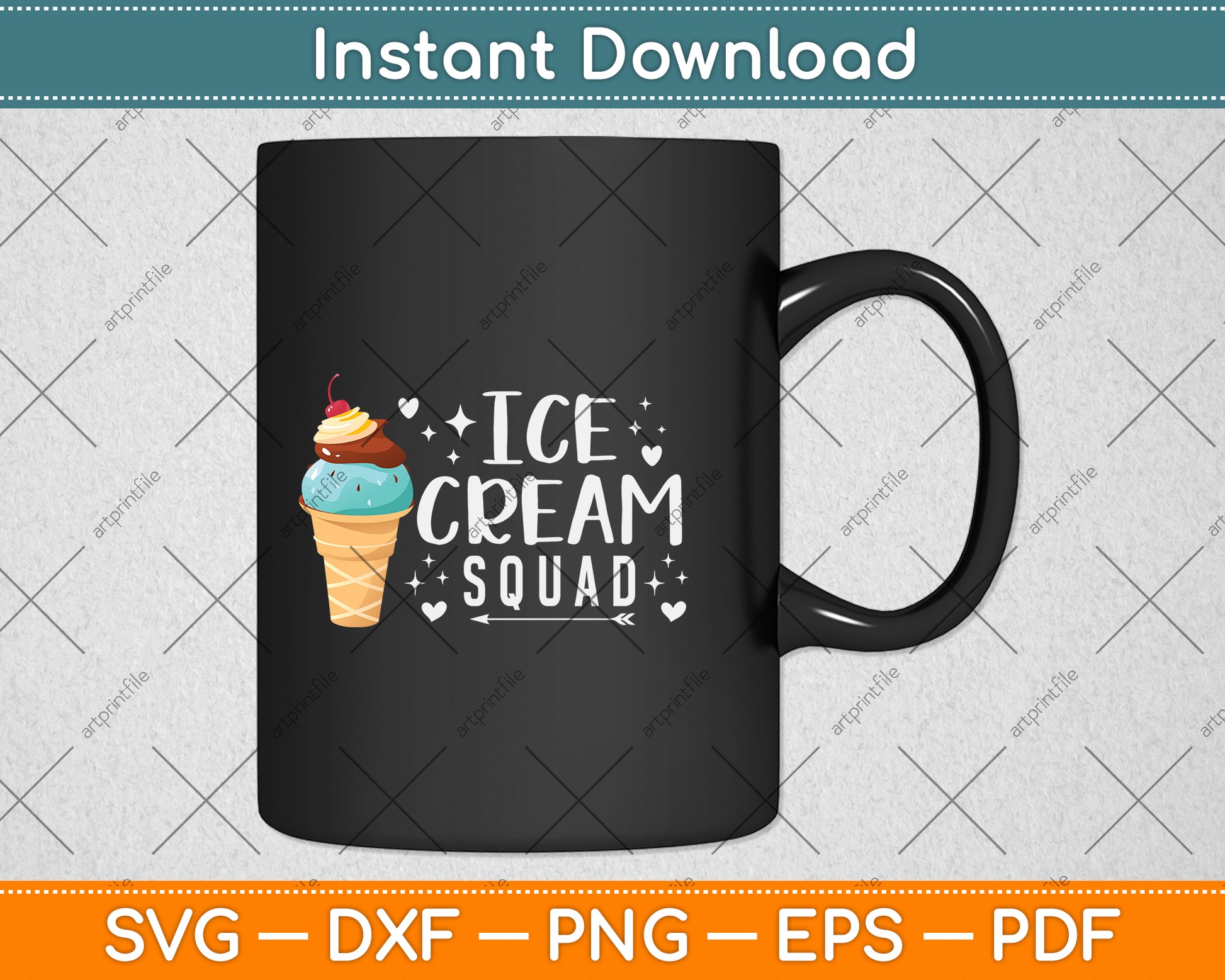 Ice Cream Squad Svg Png Dxf Digital Cutting File