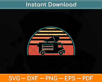 Ice Cream Truck Retro Vintage Svg Png Dxf Digital Cutting File