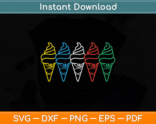 Ice Cream Vintage Retro Svg Png Dxf Digital Cutting File