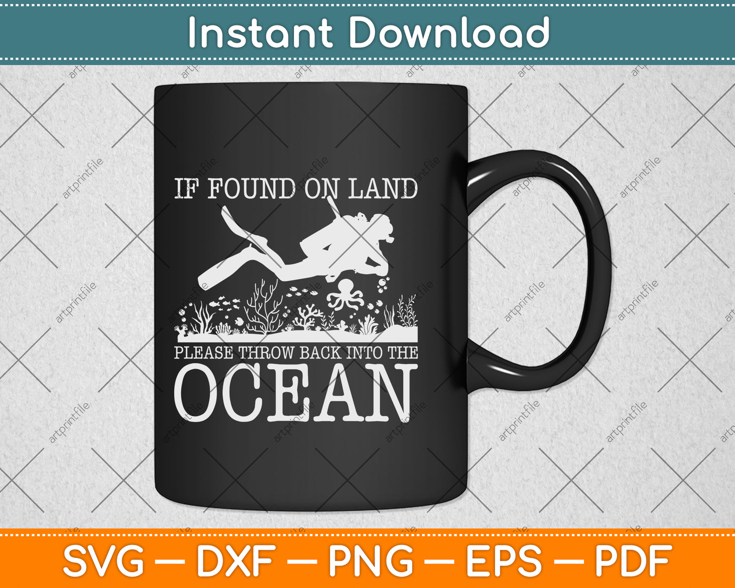 If Found On Land Please Throw Back Into The Ocean Scuba Diving Svg Cutting File