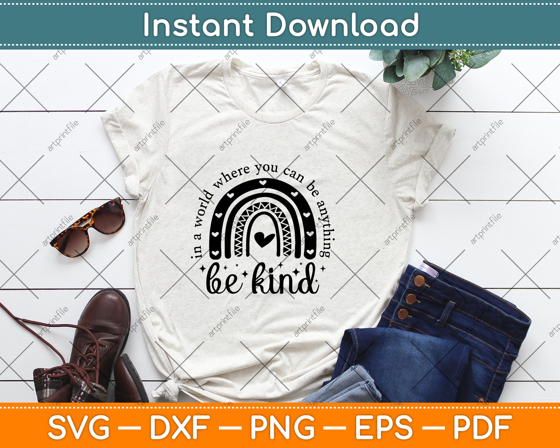 In A World Where You Can Be Anything Be Kind Svg Png Dxf Digital Cutting File