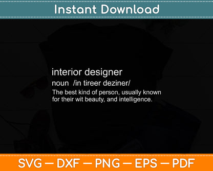 Interior Designer Definition Svg Png Dxf Digital Cutting File