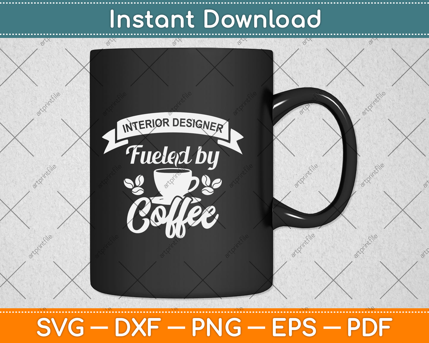 Interior Designer Fueled By Coffee Svg Png Dxf Digital Cutting File