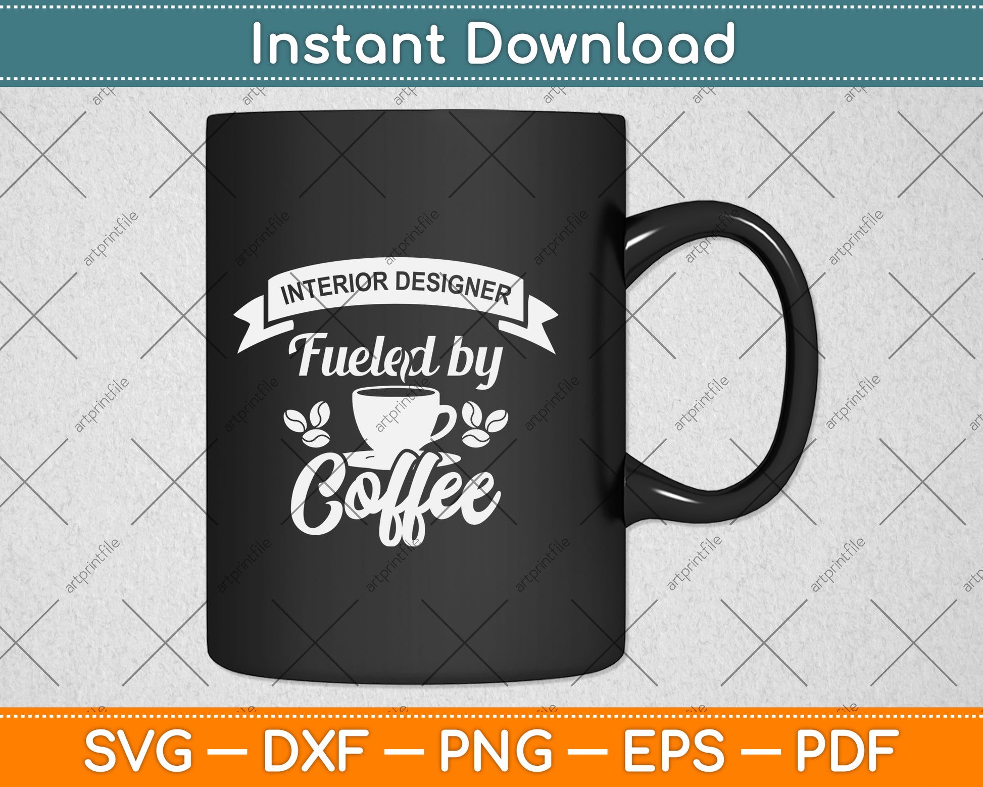 Interior Designer Fueled By Coffee Svg Png Dxf Digital Cutting File