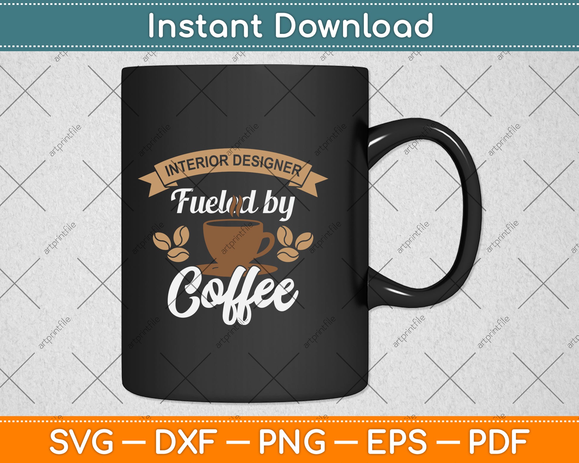Interior Designer Fueled By Coffee Svg Png Dxf Digital Cutting File