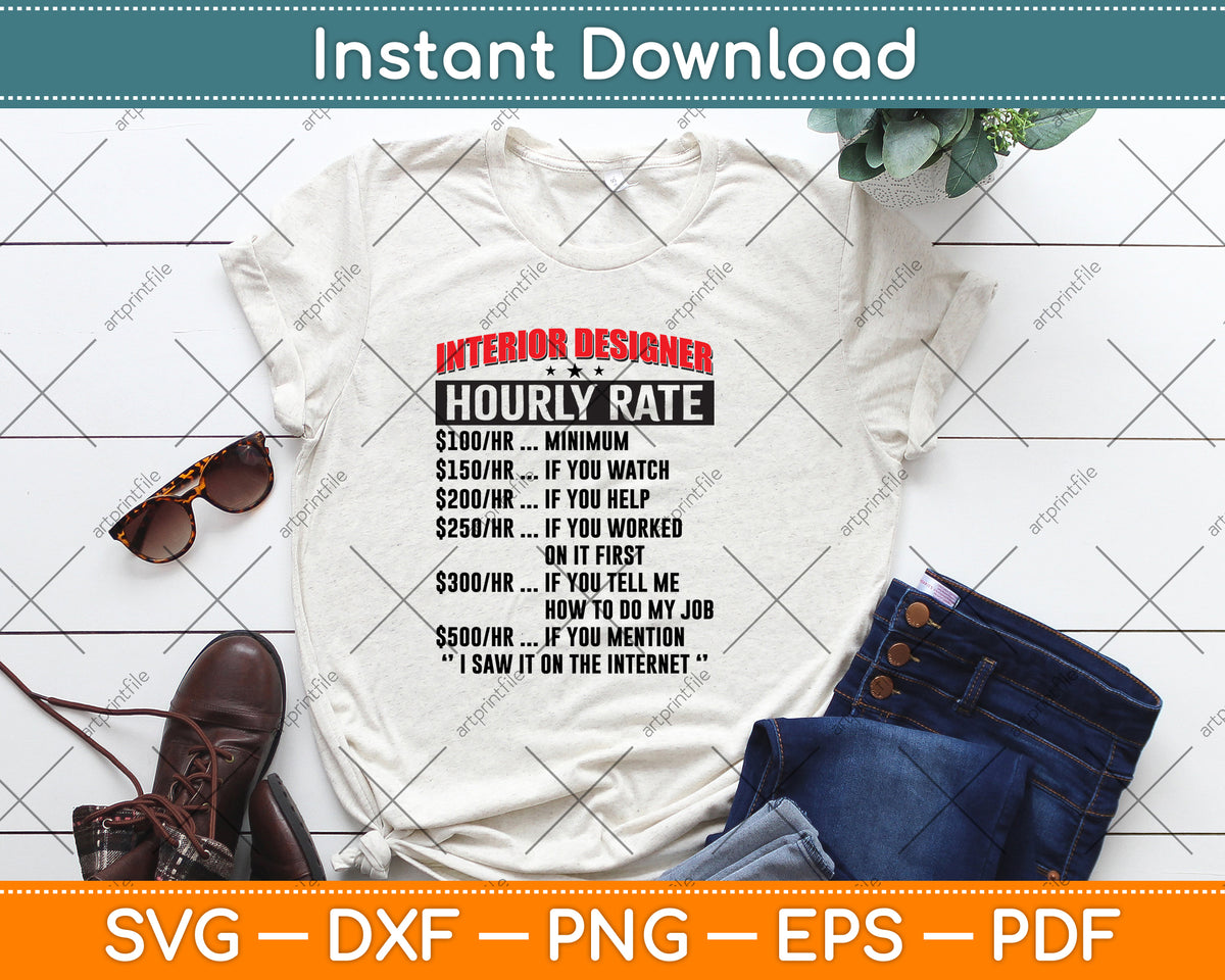 Interior Designer Hourly Rate Svg Cutting File – artprintfile