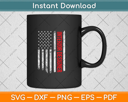 Interior Designer USA Flag Svg Png Dxf Digital Cutting File