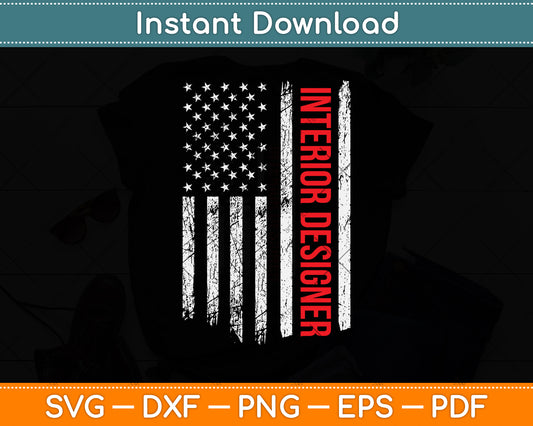 Interior Designer USA Flag Svg Png Dxf Digital Cutting File