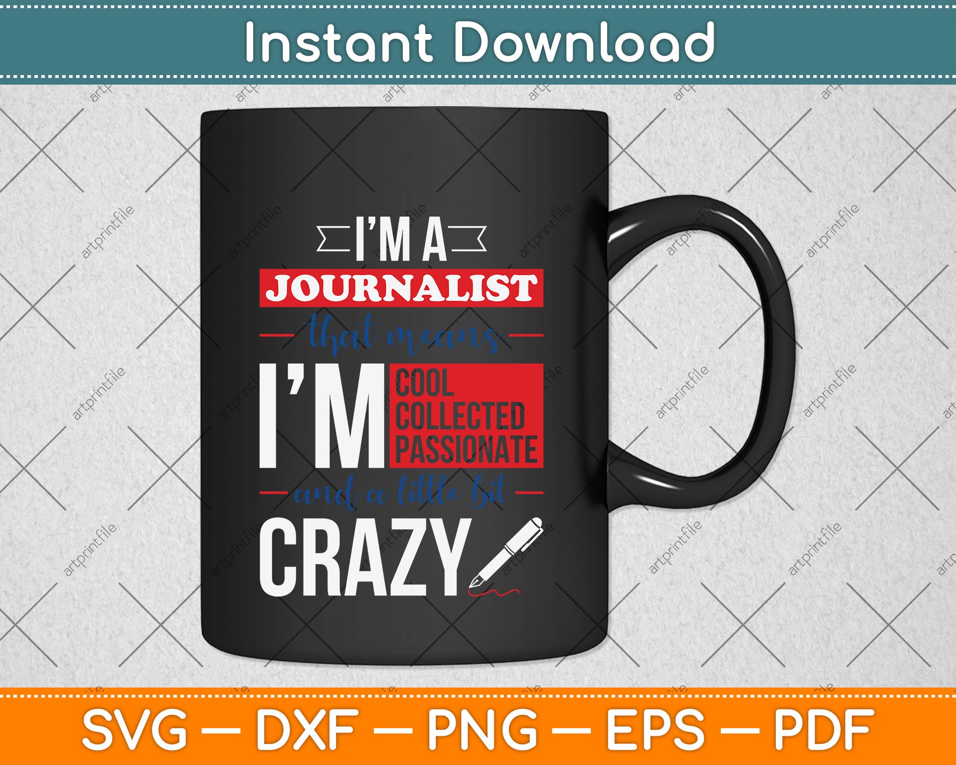 Journalism Writer Press I'm a Journalist Cool Svg Png Dxf Digital Cutting File