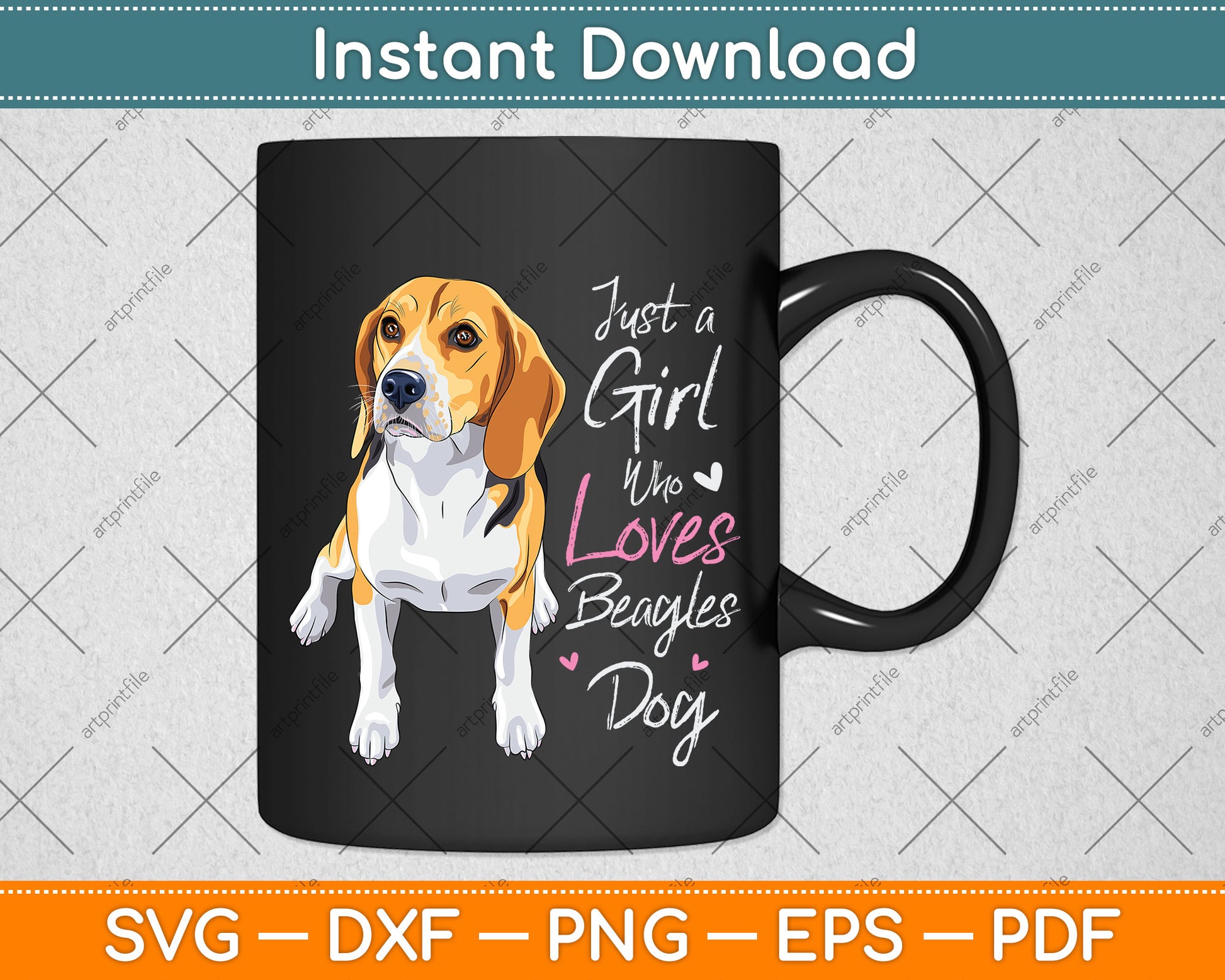 Just A Girl Who Loves Beagles Dog Svg Png Dxf Digital Cutting File