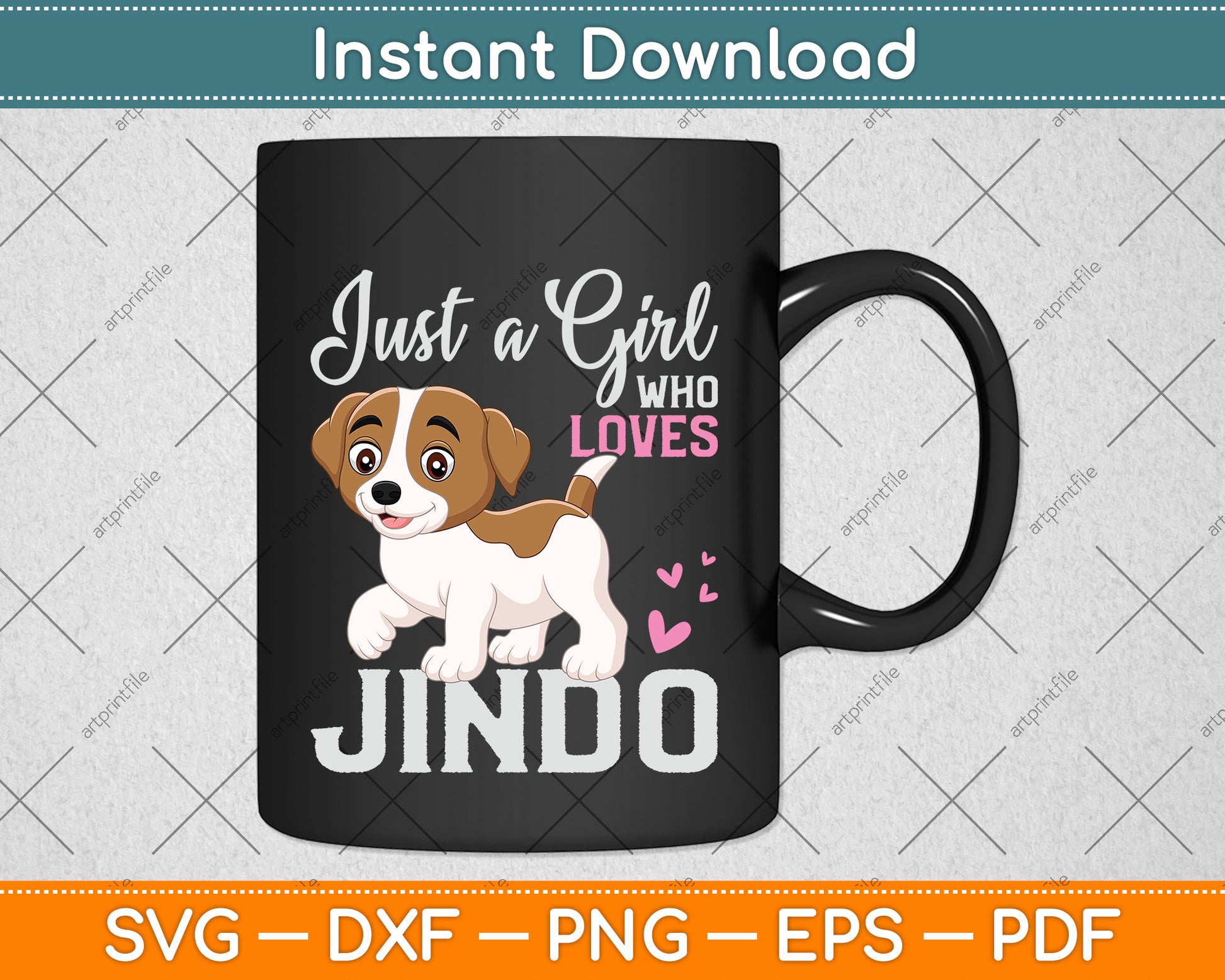Just A Girl Who Loves Jindo Svg Png Dxf Digital Cutting File