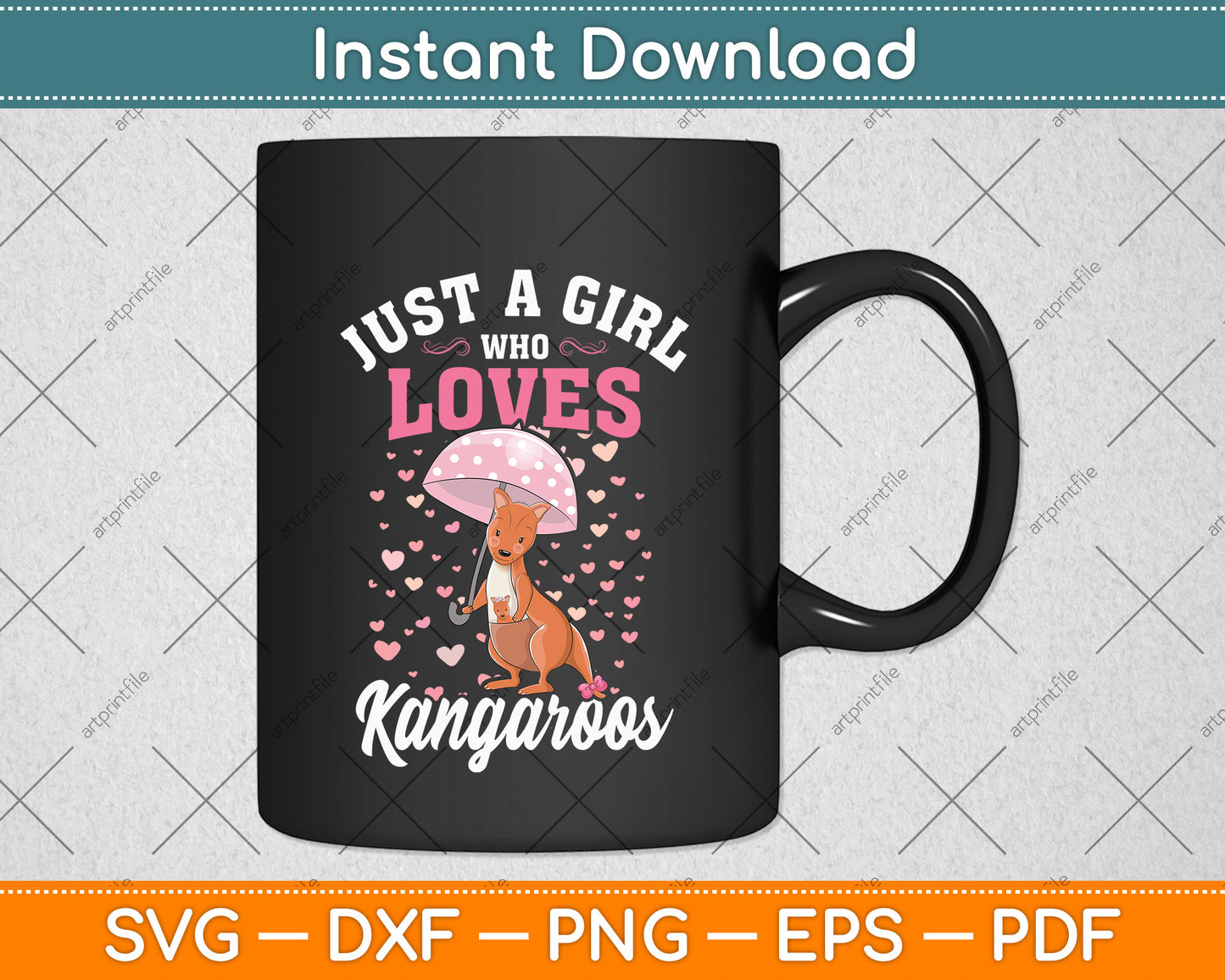 Just A Girl Who Loves Kangaroos Svg Png Dxf Digital Cutting File