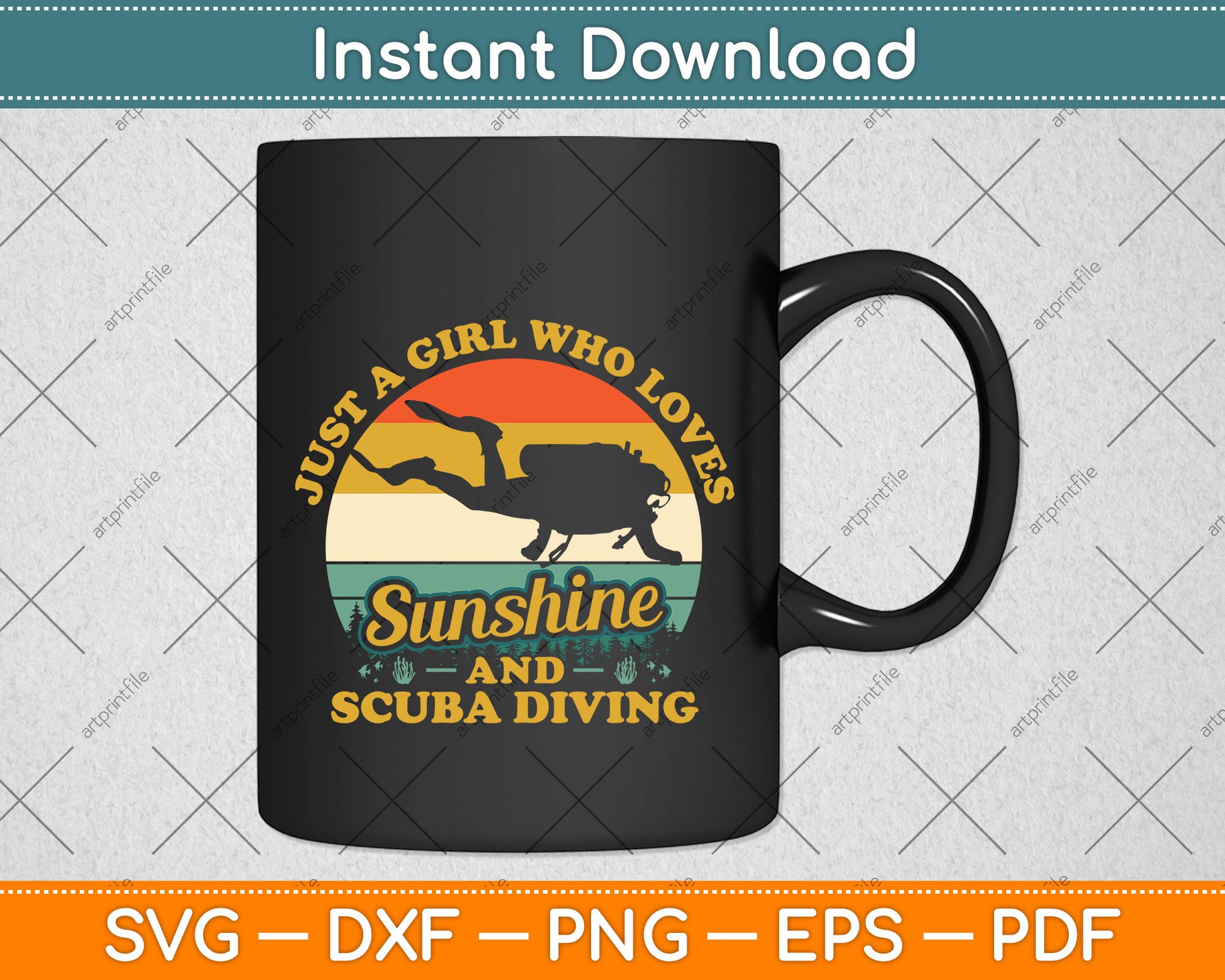 Just A Girl Who Loves Sunshine And Scuba Diving Svg Png Dxf Digital Cutting File