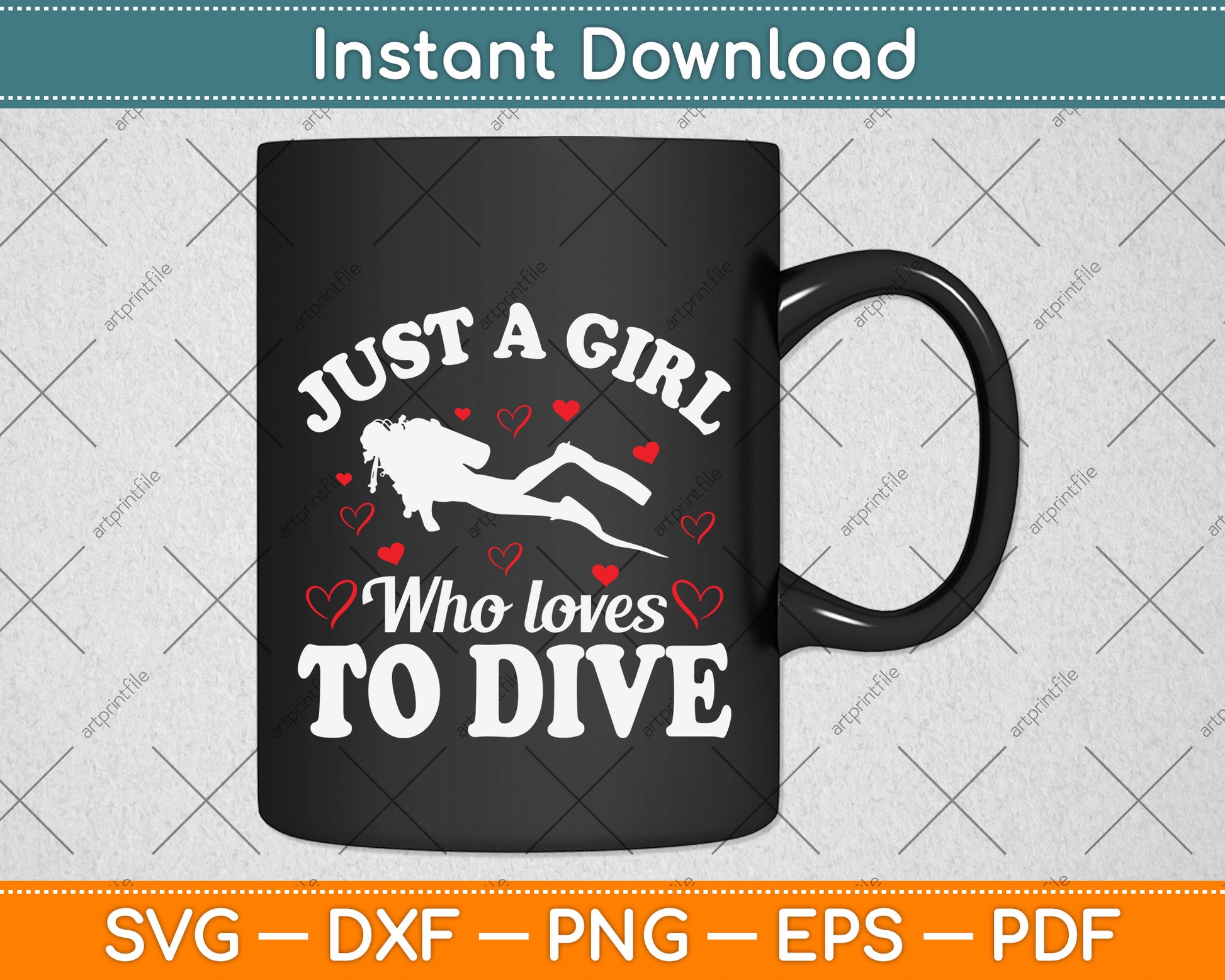Just A Girl Who Loves To Dive Svg Png Dxf Digital Cutting File