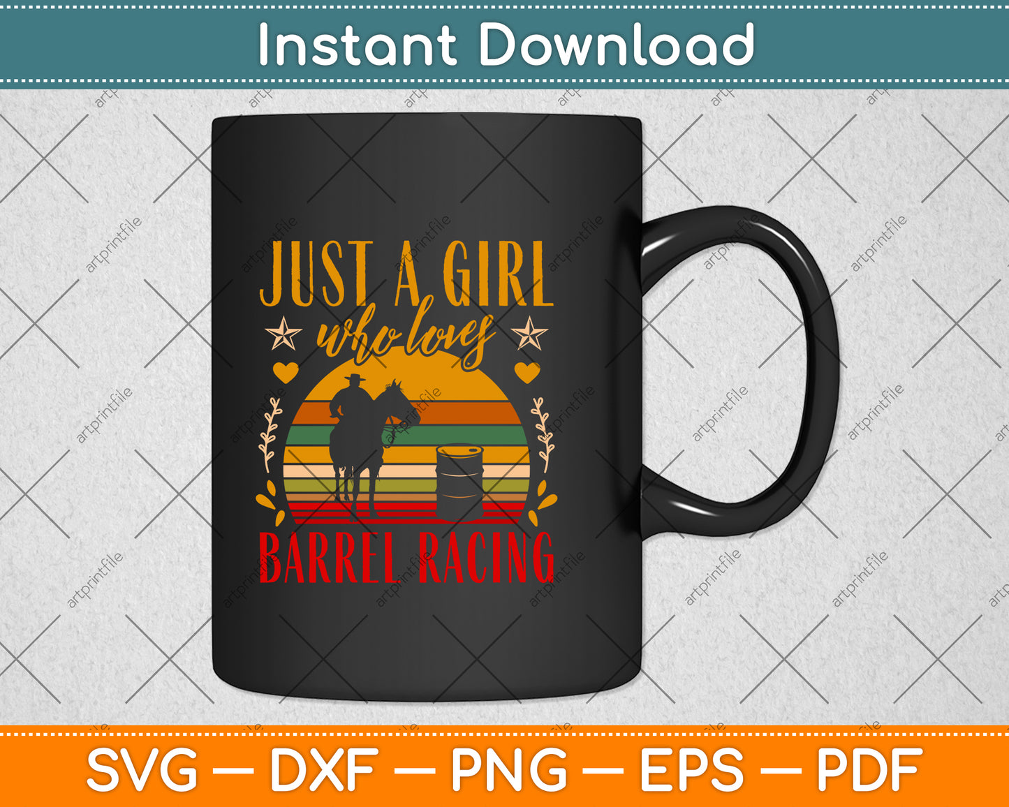 Just a Girl Who Loves Barrel Racing Svg Png Dxf Digital Cutting File