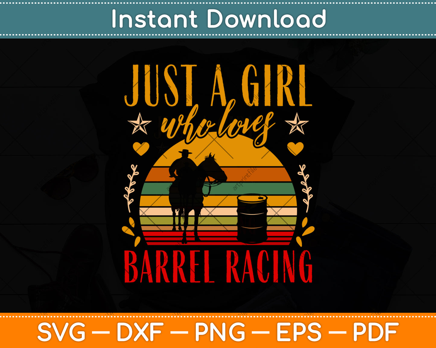 Just a Girl Who Loves Barrel Racing Svg Png Dxf Digital Cutting File
