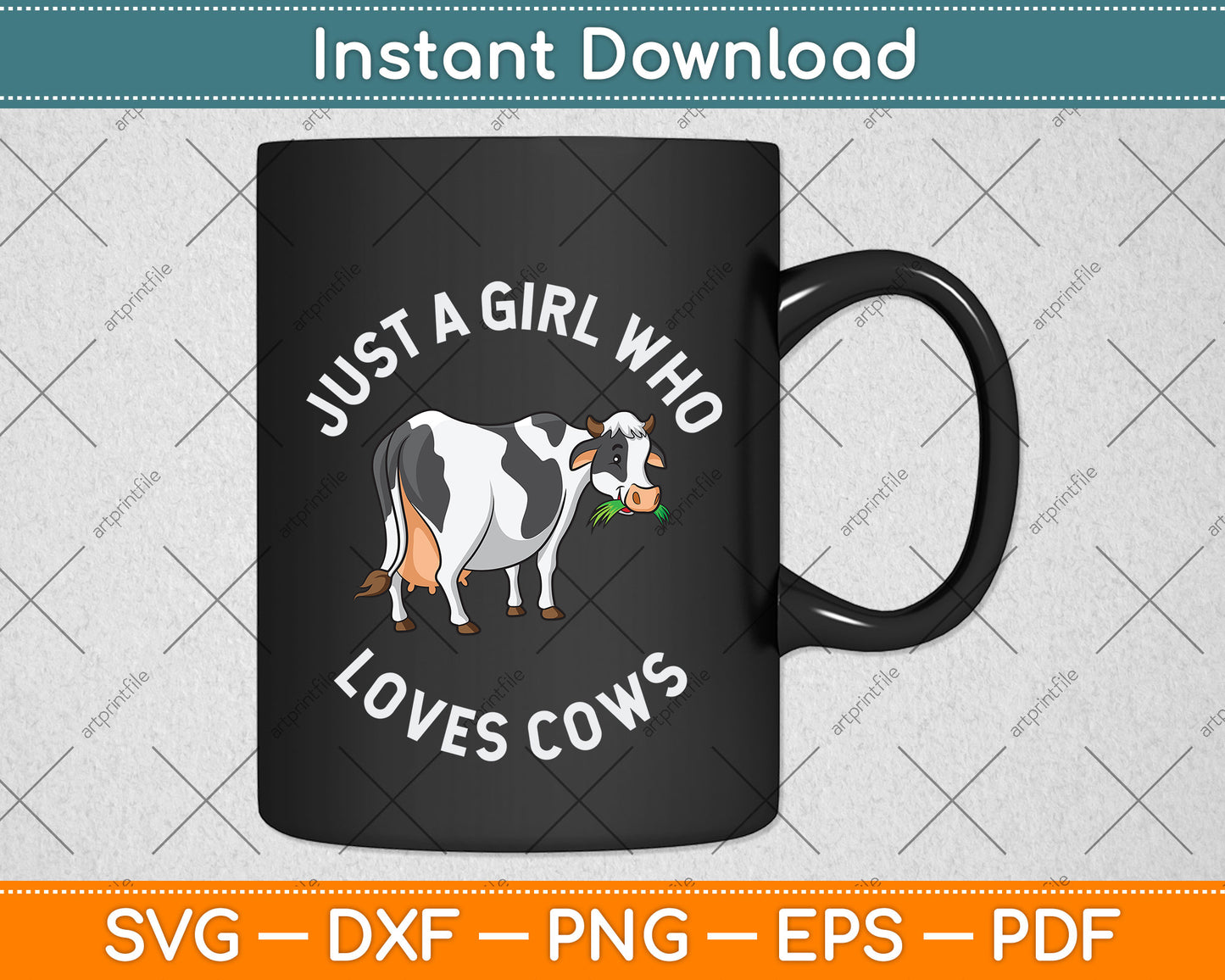 Just a Girl Who Loves Cows Svg Png Dxf Digital Cutting File