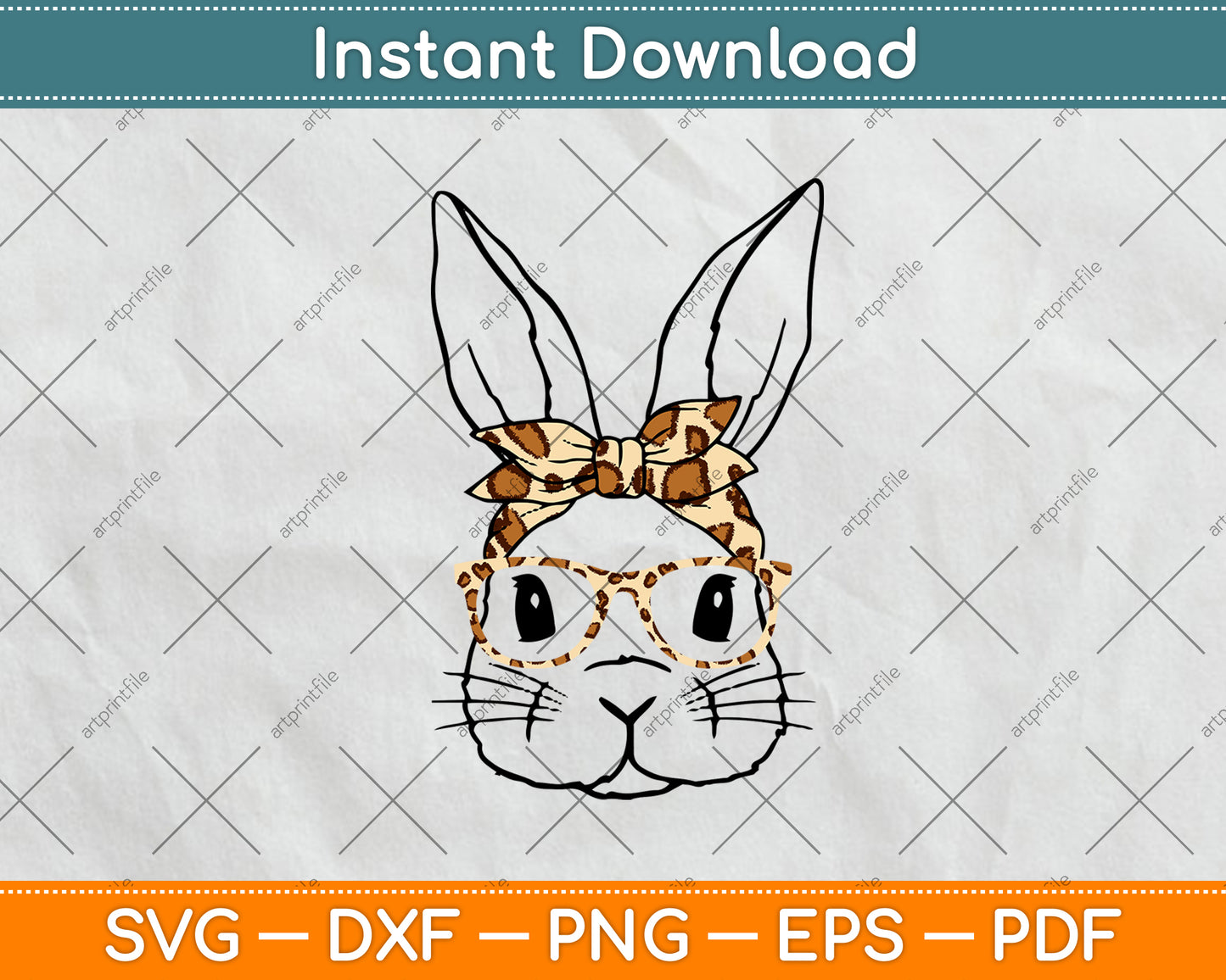 Leopard Bunny Svg Png Dxf Digital Cutting File