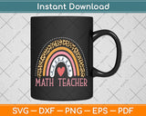 Leopard Rainbow Math Teacher Professor Svg Png Dxf Digital Cutting File