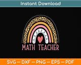 Leopard Rainbow Math Teacher Professor Svg Png Dxf Digital Cutting File