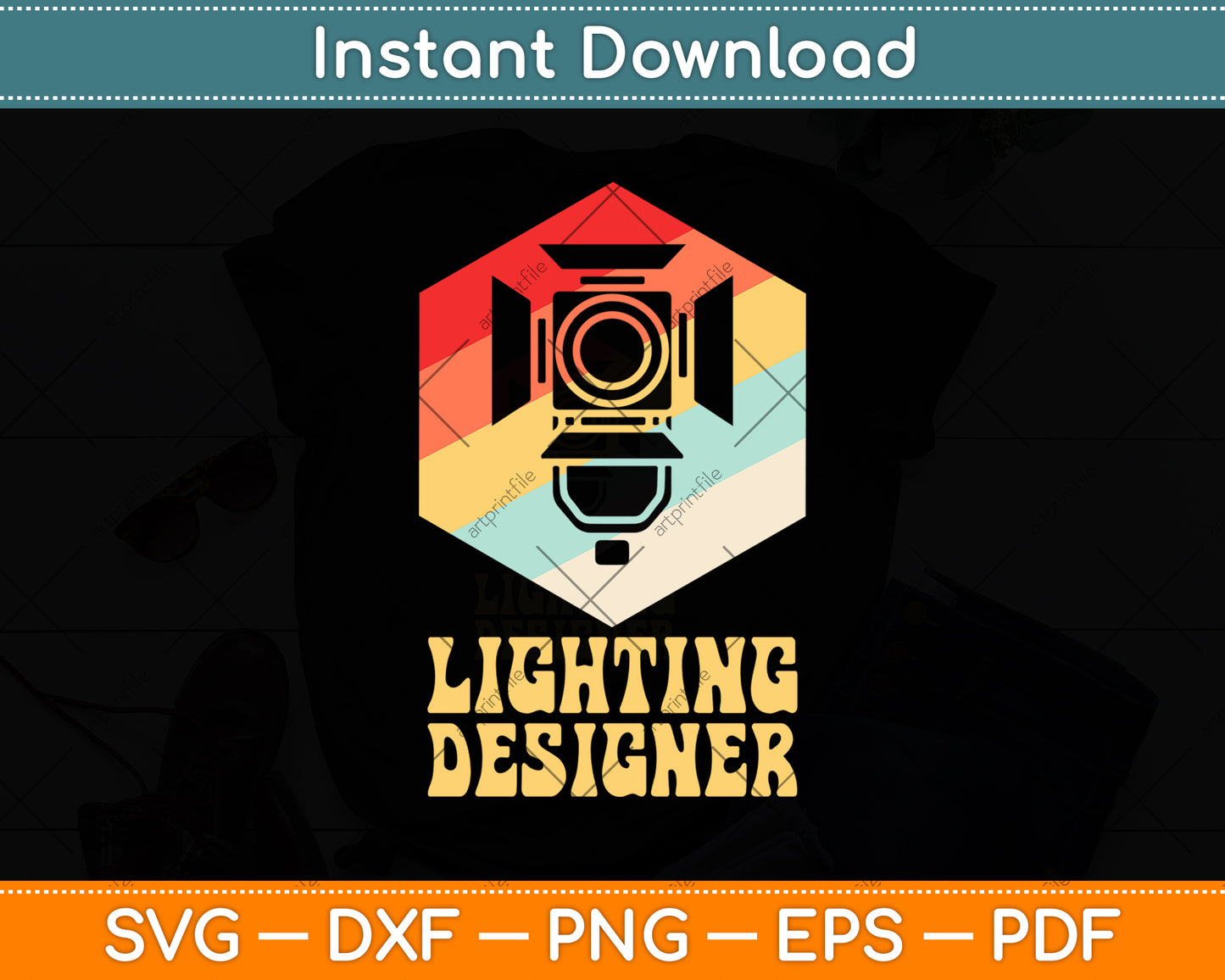 Lighting Designer Funny Vintage Svg Png Dxf Digital Cutting File