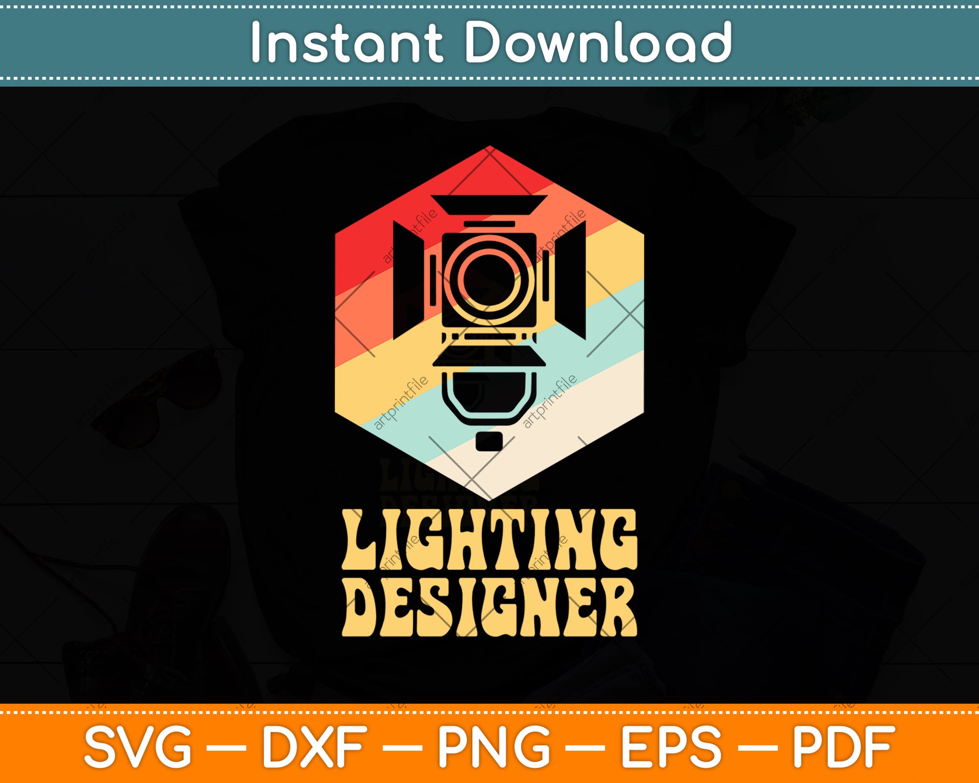 Lighting Designer Funny Vintage Svg Png Dxf Digital Cutting File