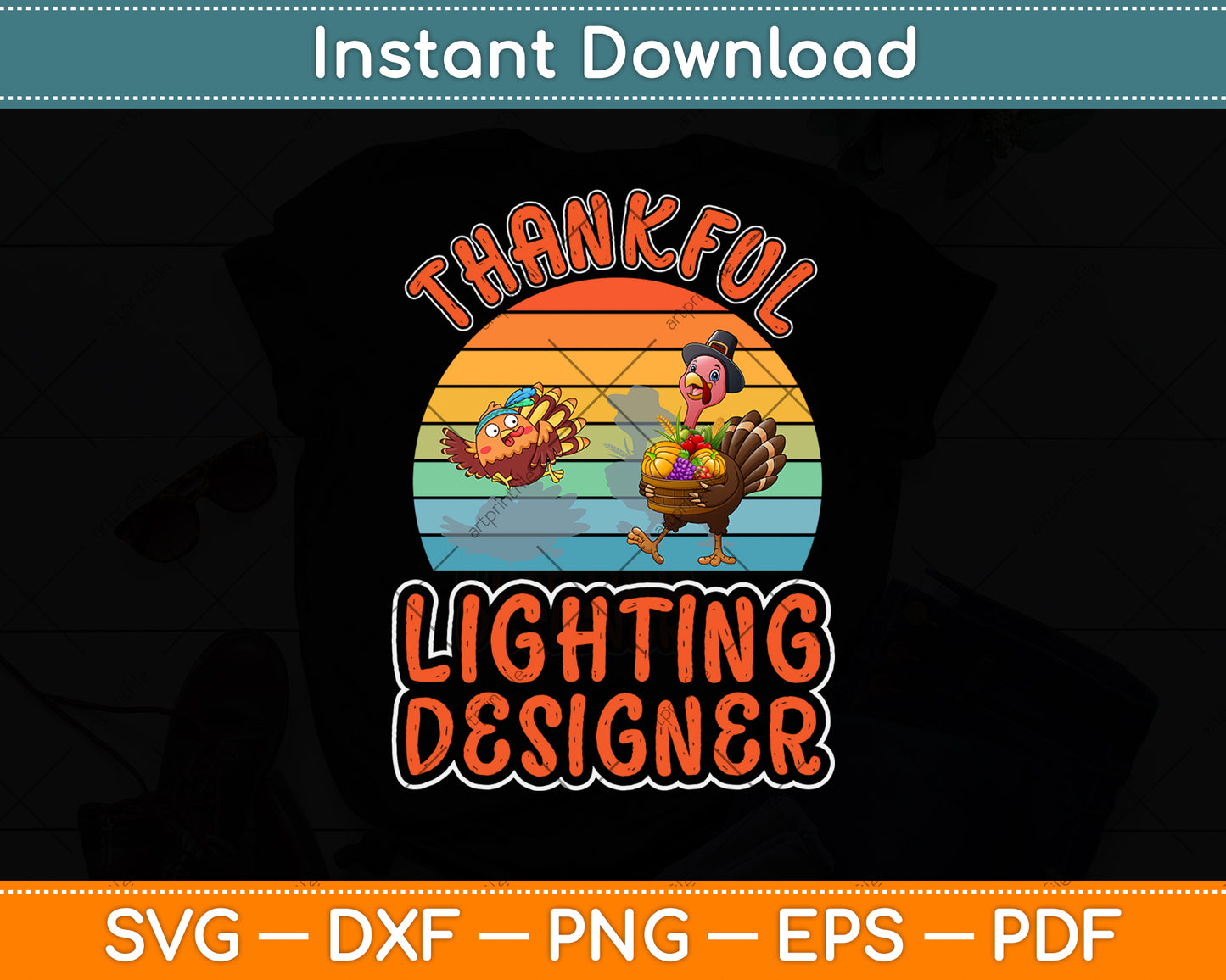 Lighting Designer Job Funny Thanksgiving Svg Png Dxf Digital Cutting File