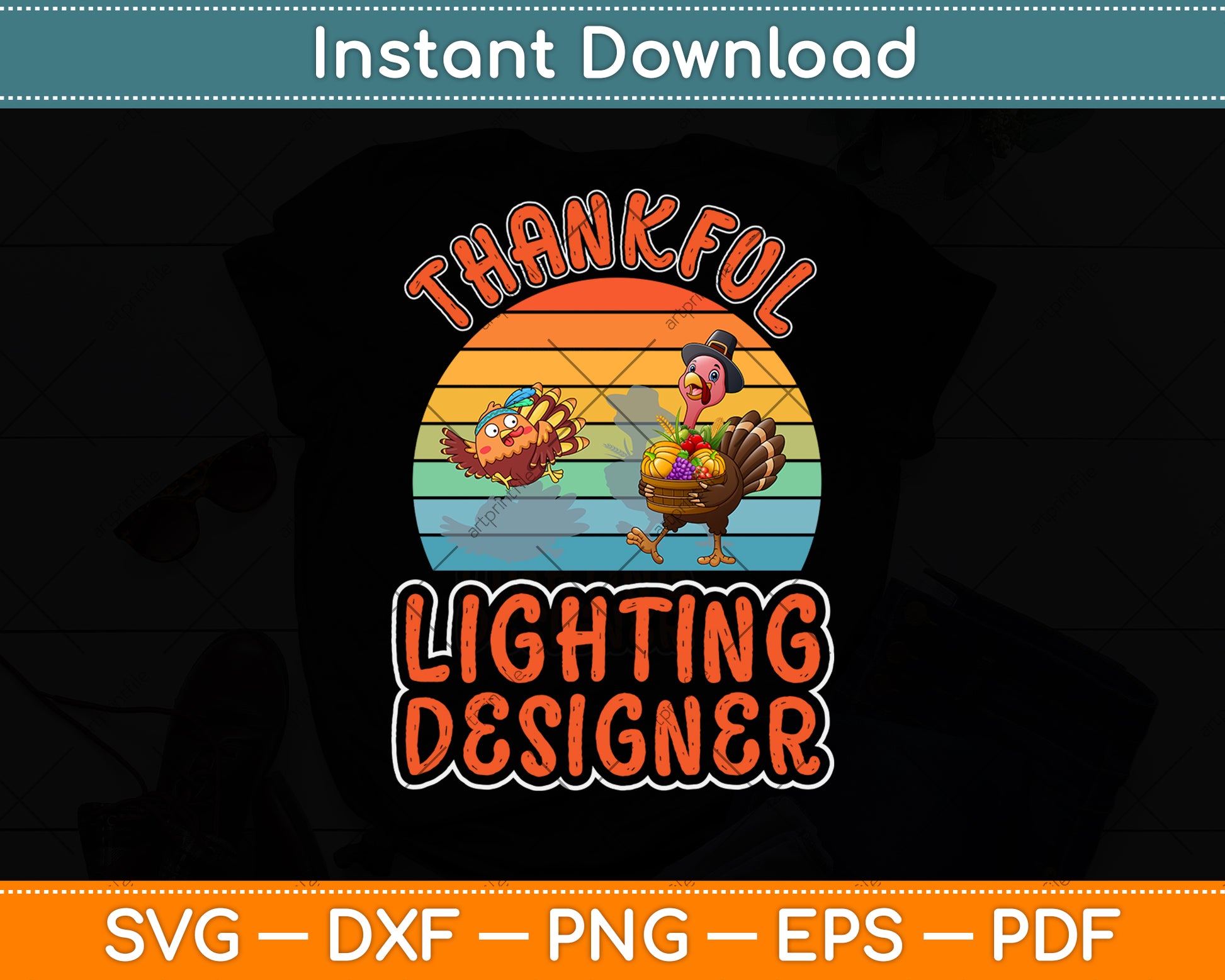 Lighting Designer Job Funny Thanksgiving Svg Png Dxf Digital Cutting File