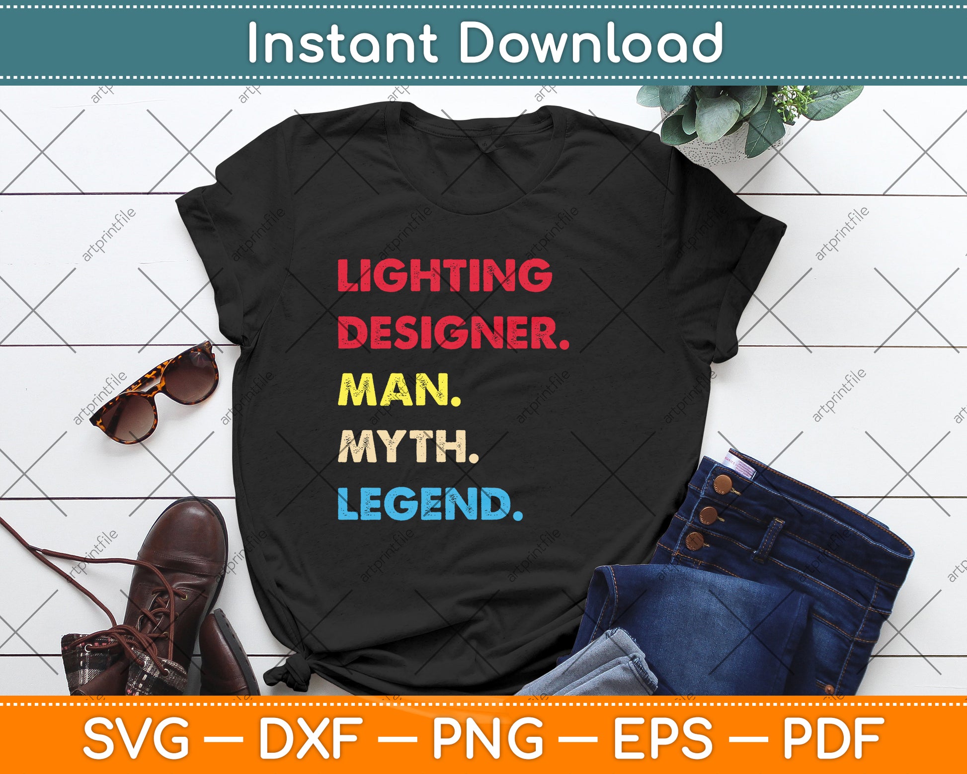 Lighting Designer Man Myth Legend Svg Png Dxf Digital Cutting File