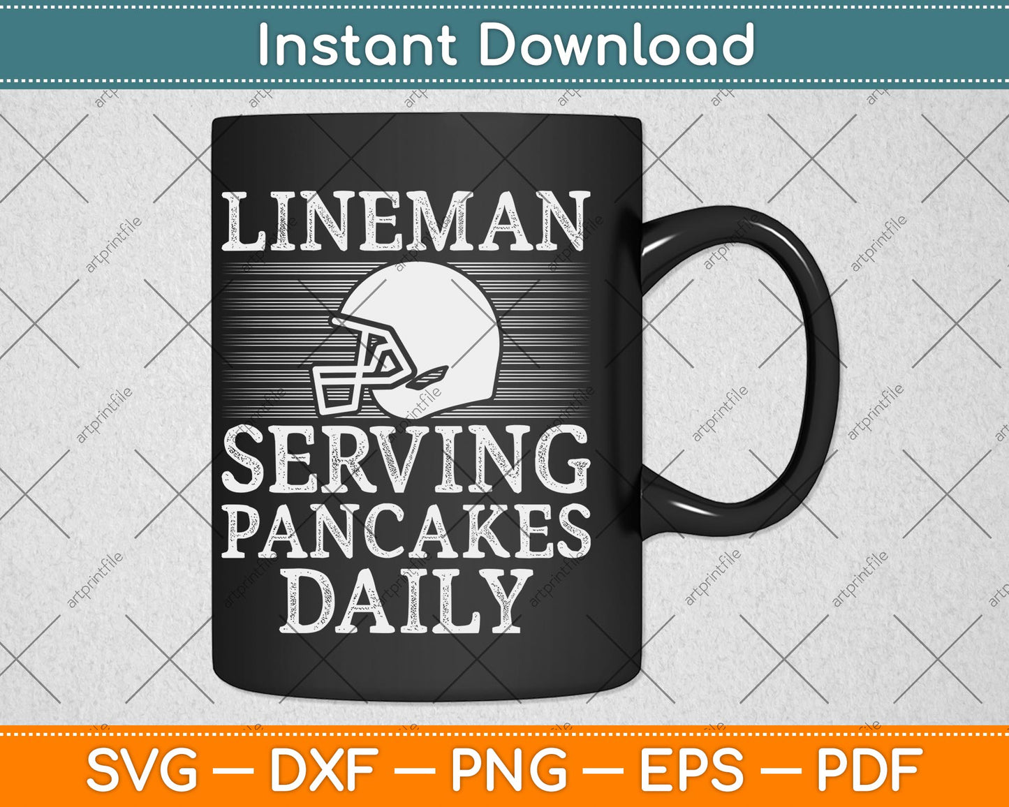 Lineman Serving Pancakes Daily Football Svg Design Cutting File