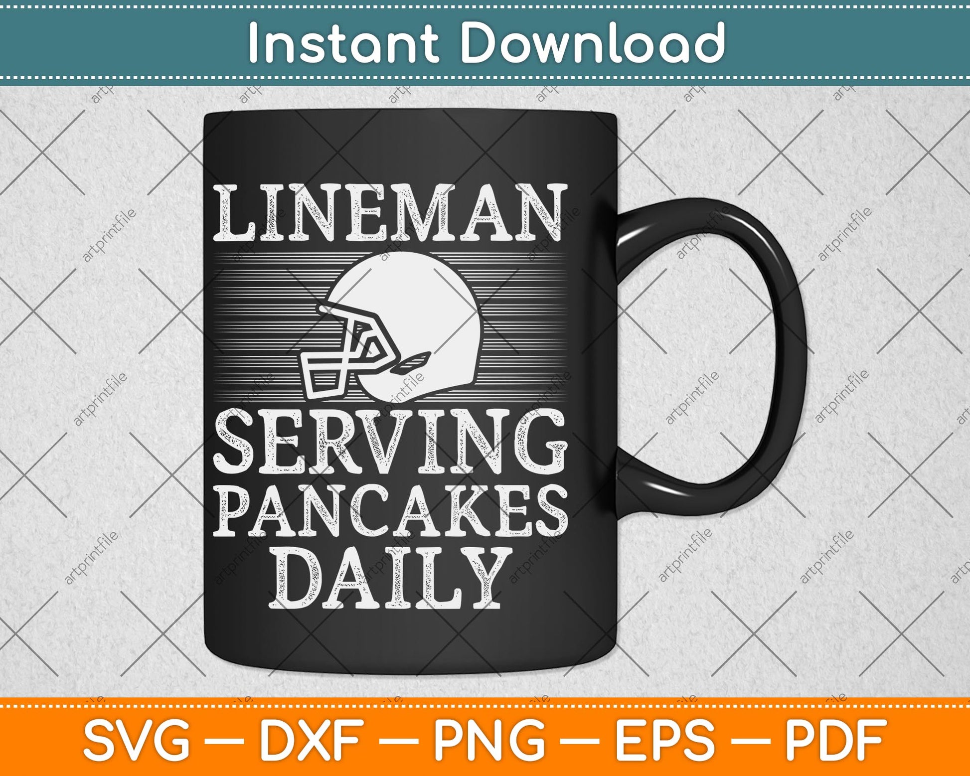 Lineman Serving Pancakes Daily Football Svg Design Cutting File