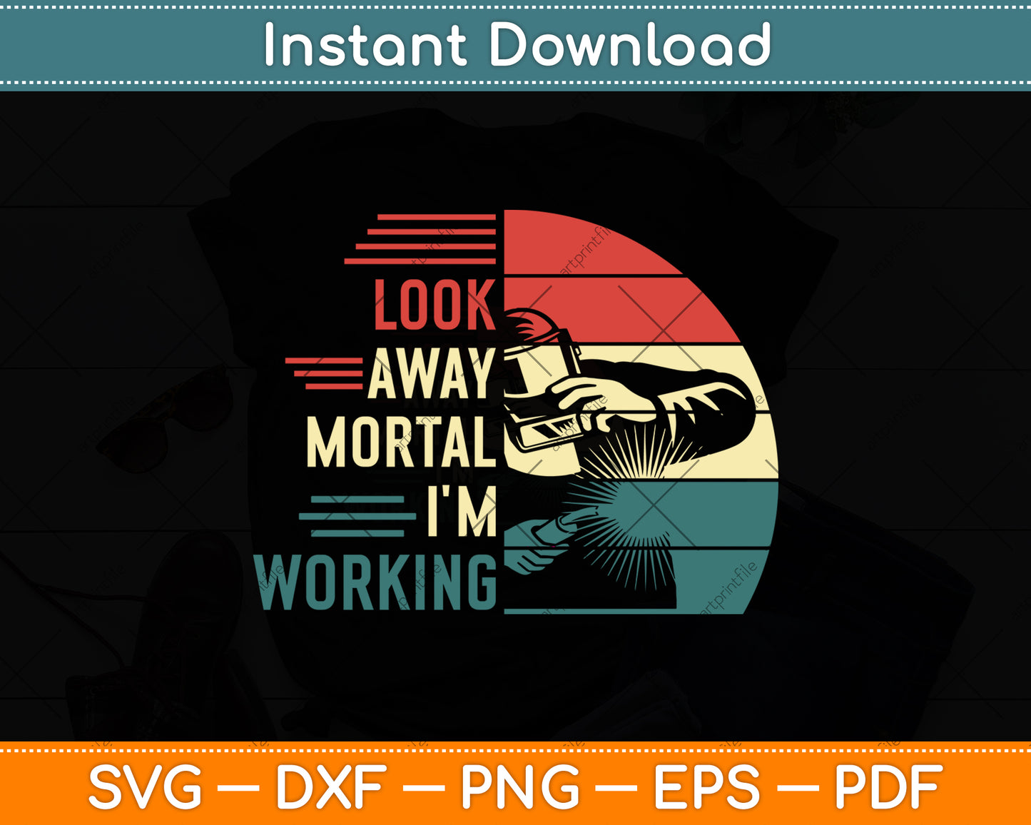 Look Away Mortal I'm Working Svg Png Dxf Digital Cutting File