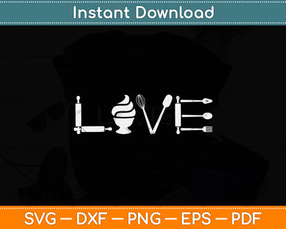 Love Funny Ice Cream Svg Design Digital Cutting File